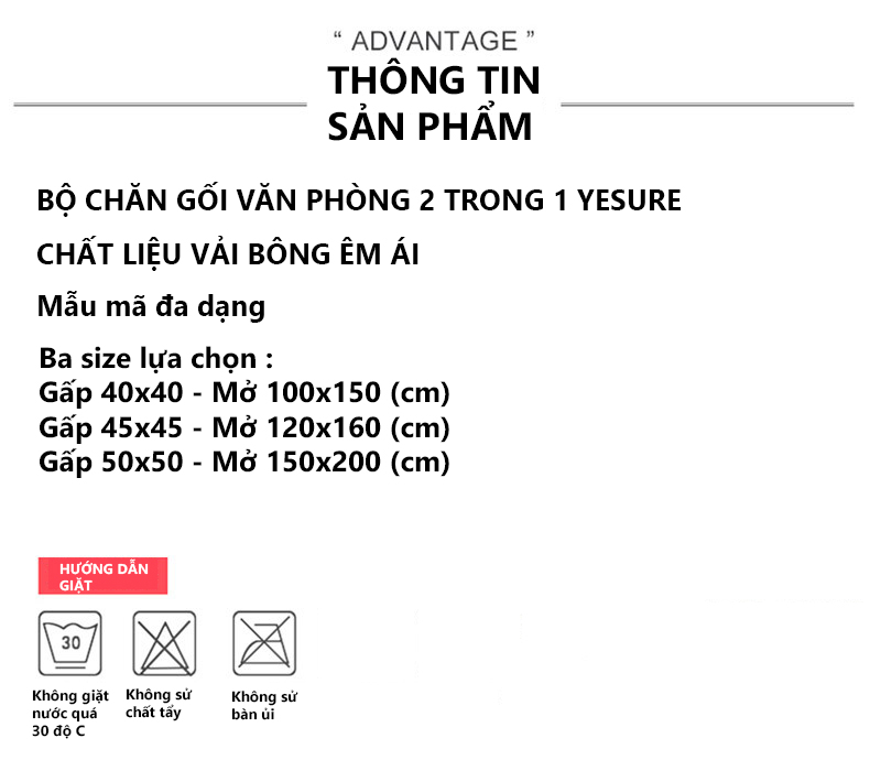 Mô tả Gối Tựa Lưng Gối Ngủ Văn Phòng Có Thể Mở Ra Thành Chăn Đắp Rất Tiện Lợi YESURE - 7
