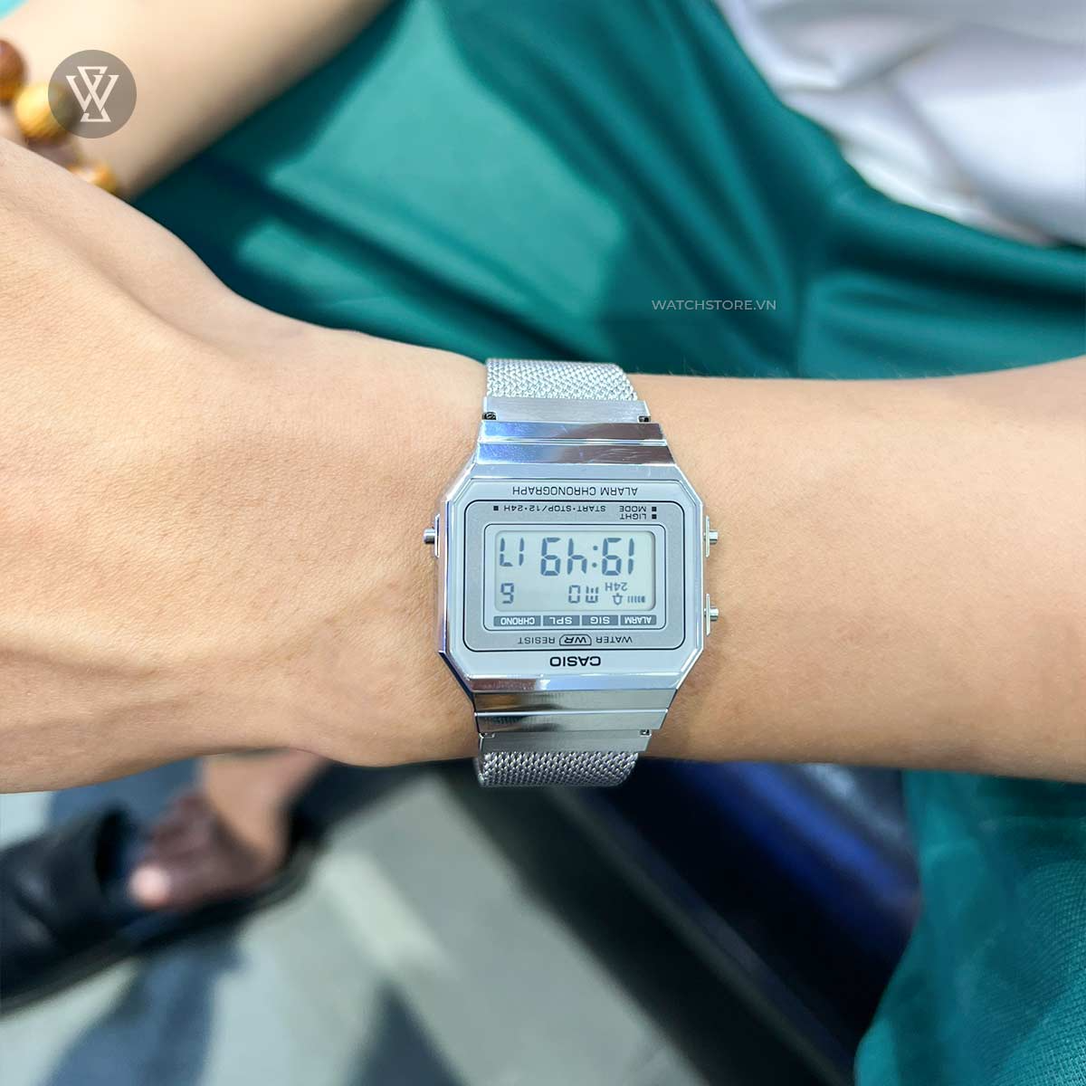 Đồng Hồ Nam/Nữ A700 Tinh Tế Thanh Lịch Mặt Kính Khoáng Vuông