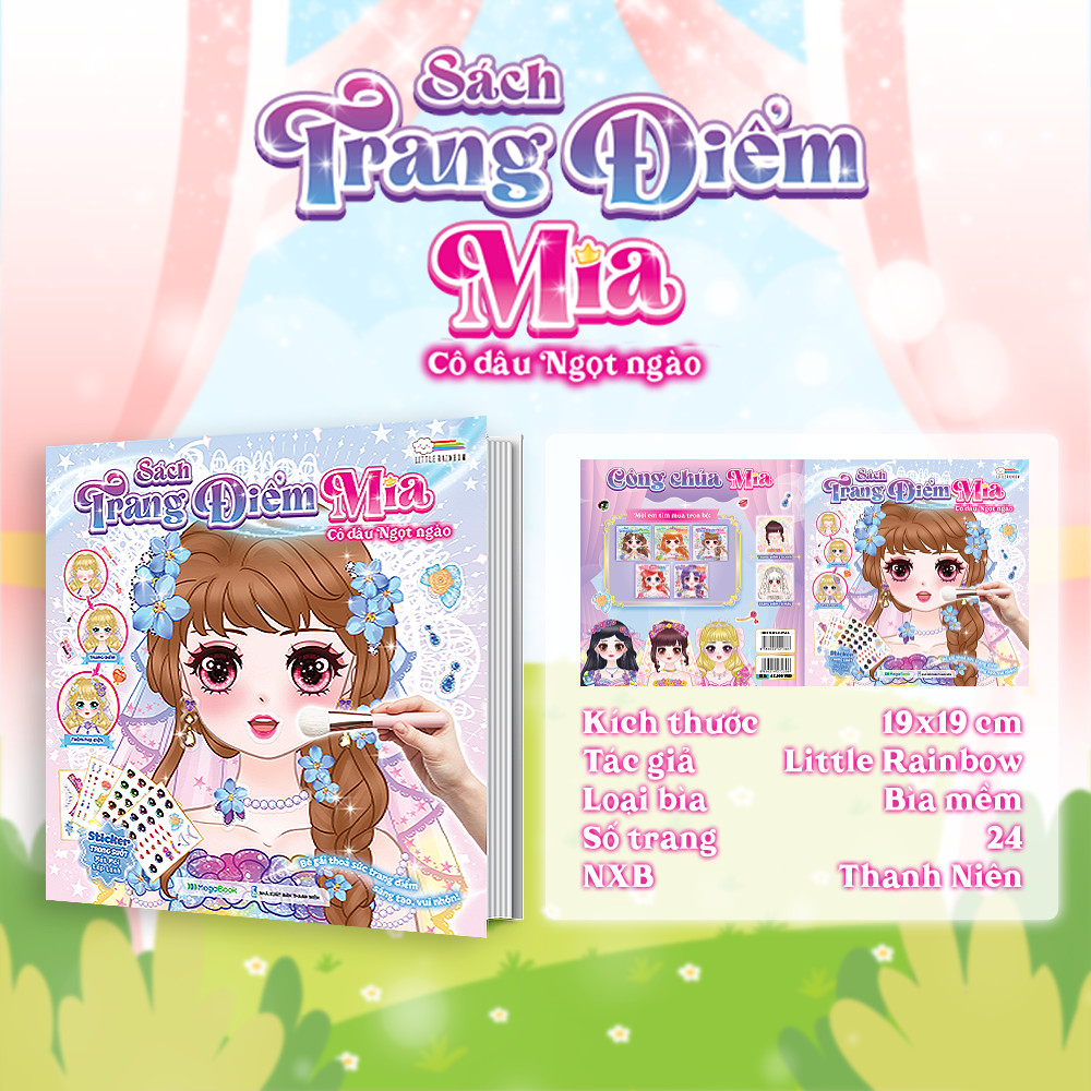 Mô tả Combo Sách trang điểm công chúa Lily, Daisy, Mia, Nami, Ruby (5 cuốn) - (Tô màu và bóc dán hơn 500+ stickers) cho bé gái - 2