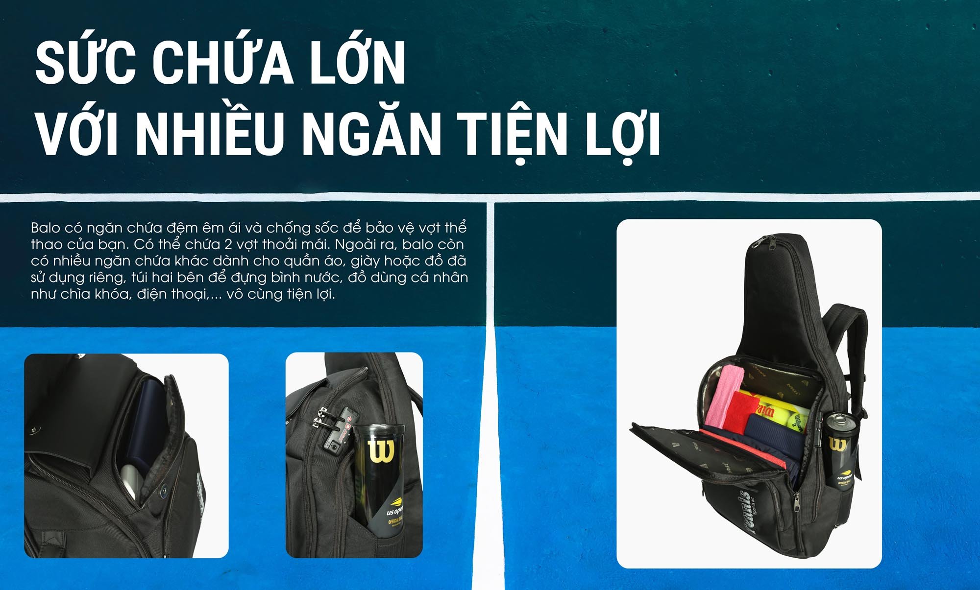 Mô tả Balo Thể Thao Tenis Thương Hiệu Miti Bl4001 - 2