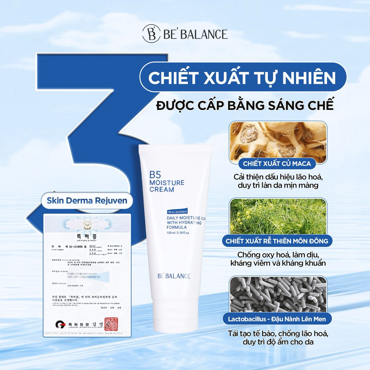 Mô tả Kem Dưỡng Ẩm Chuyên Sâu Be'Balance B5 Moisture Cream giúp Cấp Ẩm Phục Hồi và Bảo Vệ Da 100ml - 3