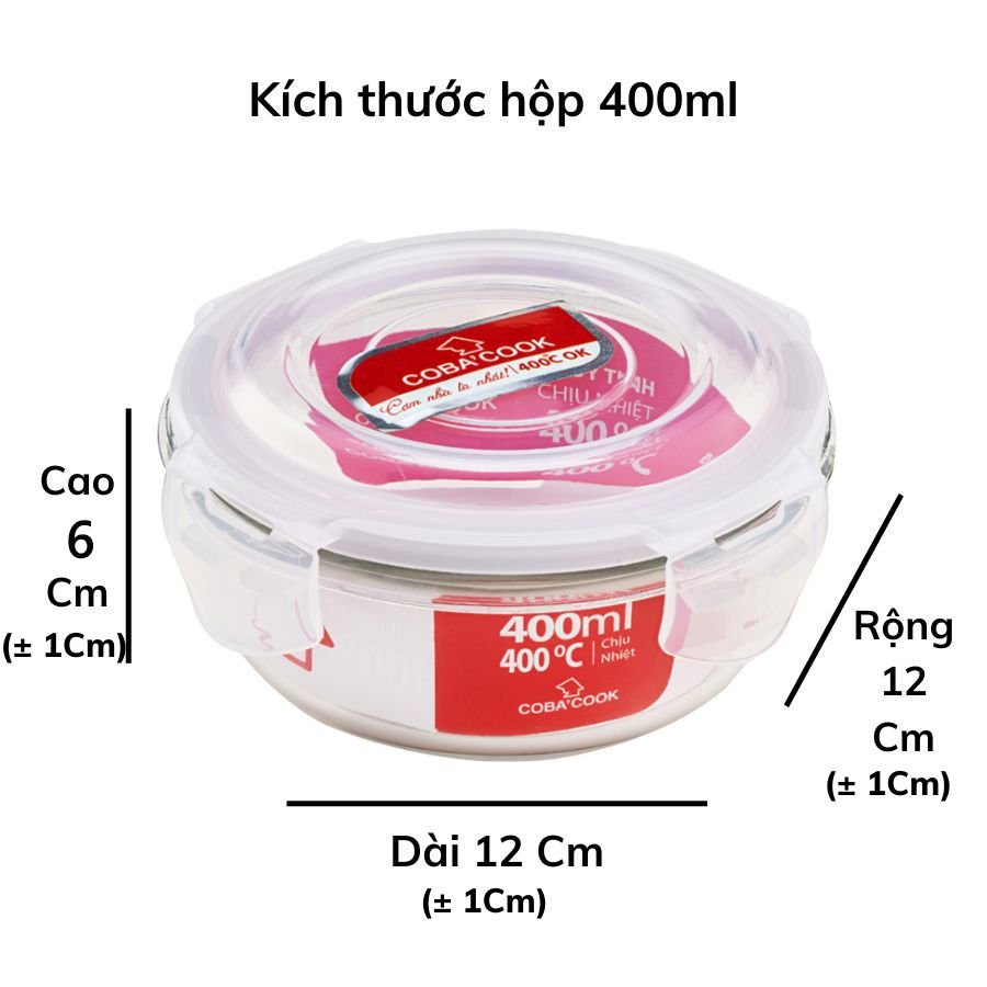 Hộp Cơm Thủy Tinh COBACOOK Vuông