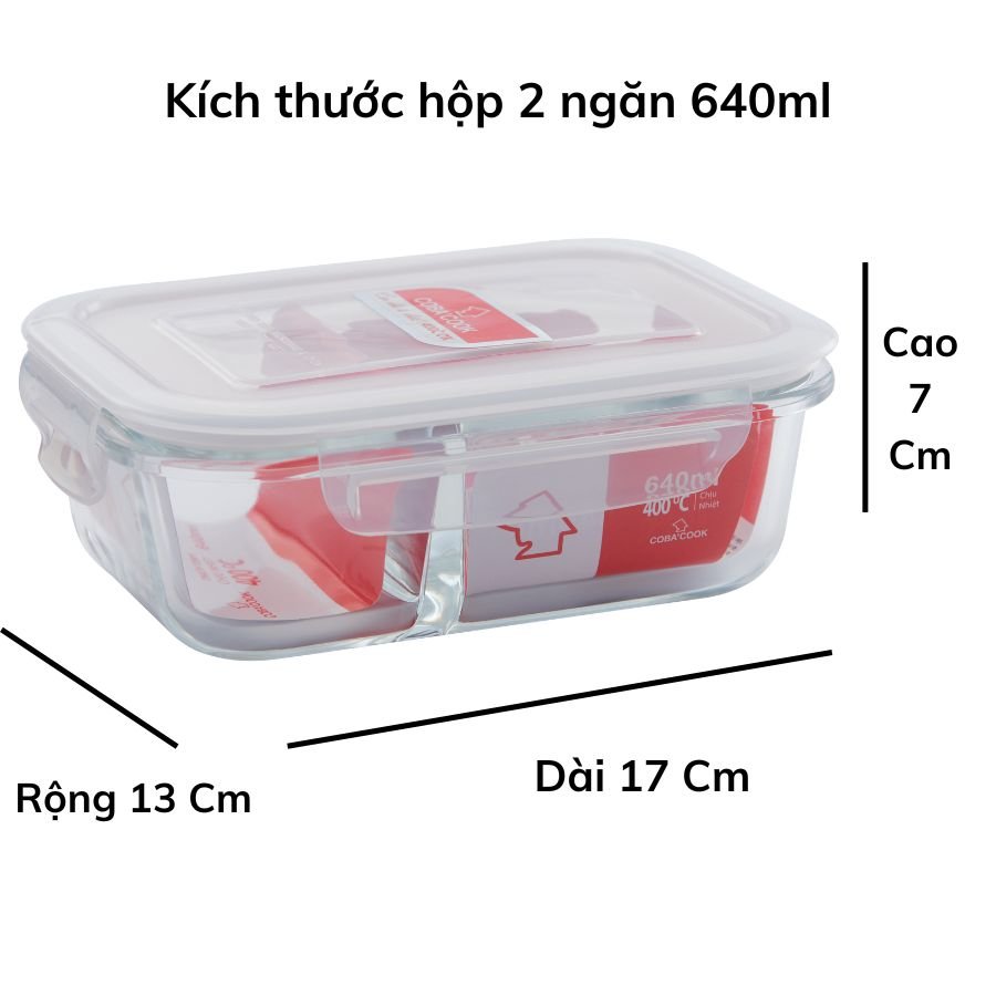 Hộp Cơm Thủy Tinh COBACOOK chia ngăn