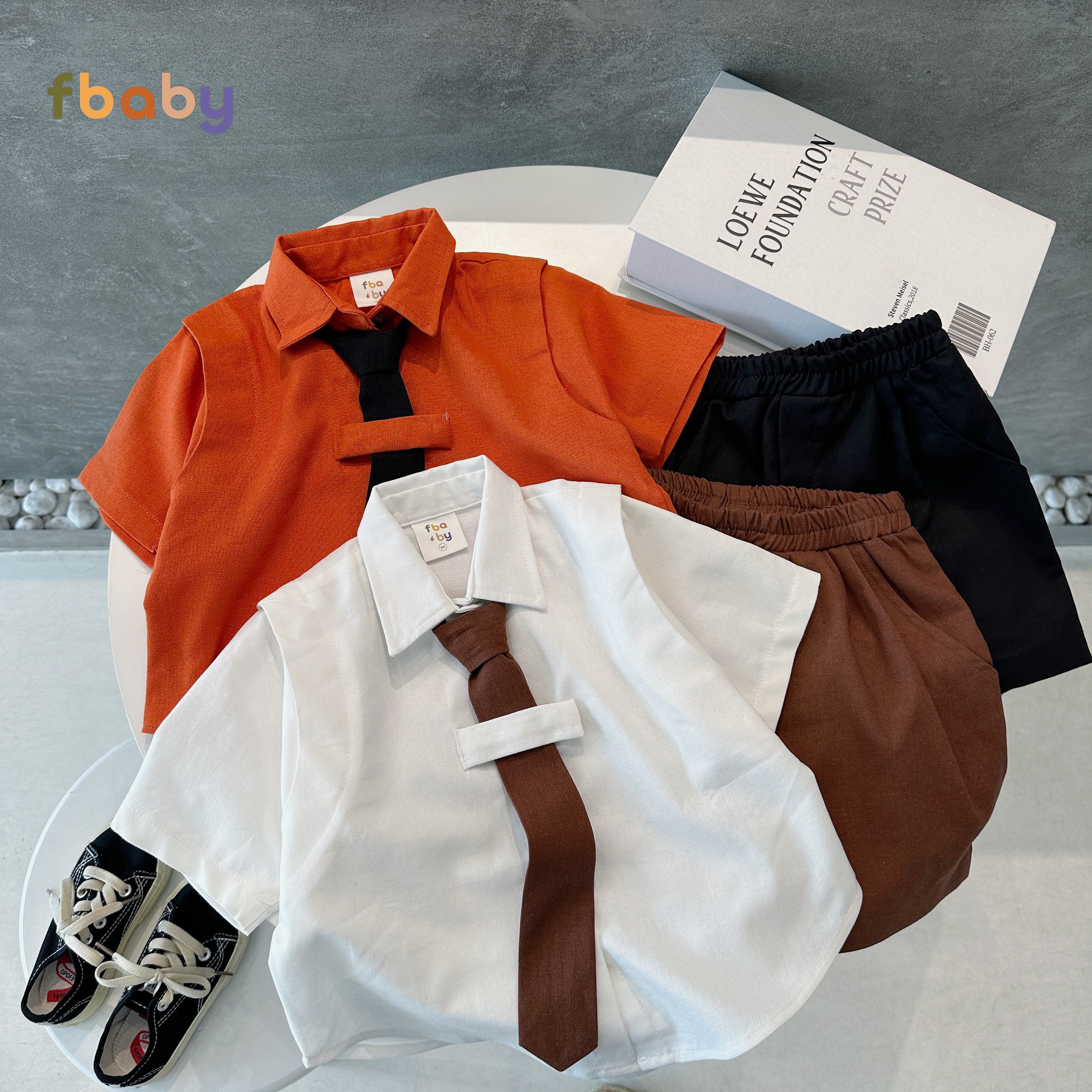 Mô tả Bộ sơ mi hè bé trai phối tay kèm cà vạt Fbaby - FB023 - 2