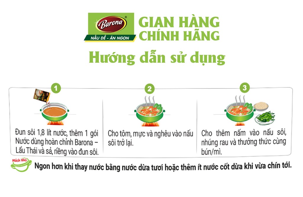 Mô tả Nước dùng Lẩu Barona (Lẩu Thái, Lẩu Kim Chi, Lẩu Riêu Cua, Lẩu Chua Cay, Lẩu Bò, Lẩu Gà, Lẩu Nấm) - 7