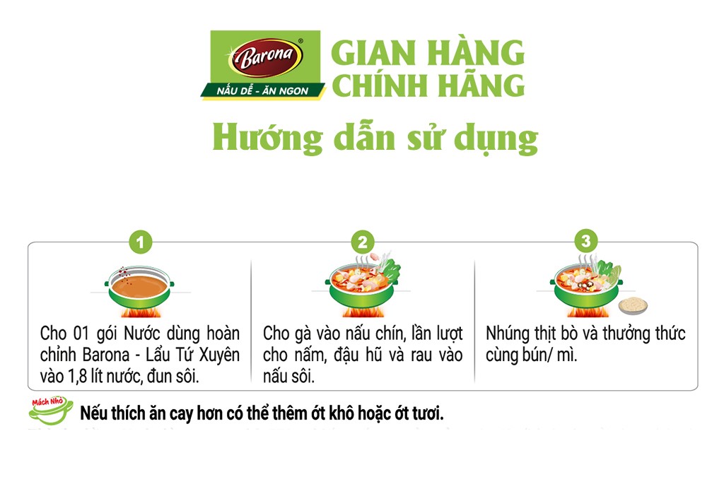 Mô tả Nước dùng Lẩu Barona (Lẩu Thái, Lẩu Kim Chi, Lẩu Riêu Cua, Lẩu Chua Cay, Lẩu Bò, Lẩu Gà, Lẩu Nấm) - 8