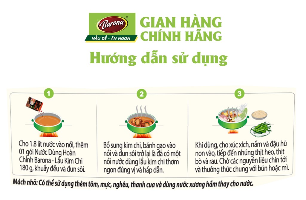Mô tả Nước dùng Lẩu Barona (Lẩu Thái, Lẩu Kim Chi, Lẩu Riêu Cua, Lẩu Chua Cay, Lẩu Bò, Lẩu Gà, Lẩu Nấm) - 5