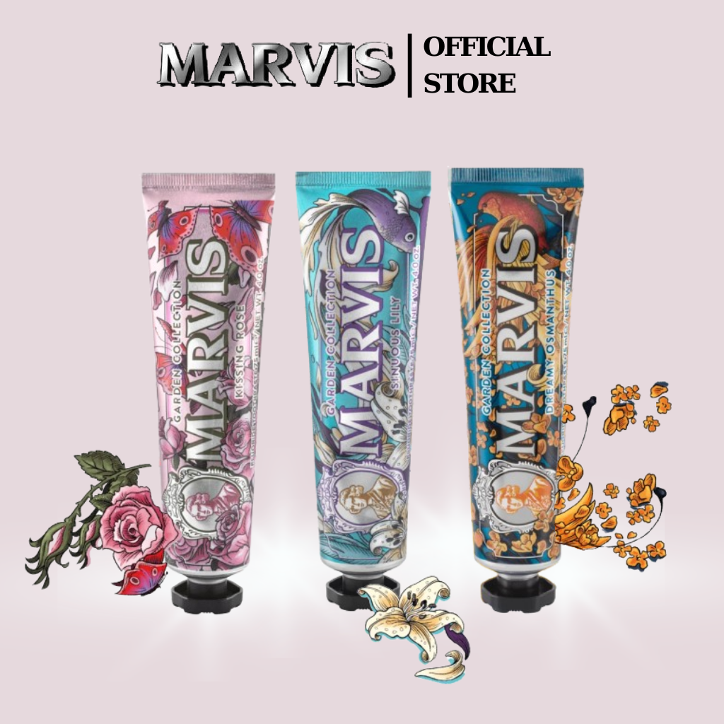 Mô tả Kem Đánh Răng Marvis Limited Editions Kissing Rose, Sinuous Lily, Dreamy Osmanthus – MARVIS - 1