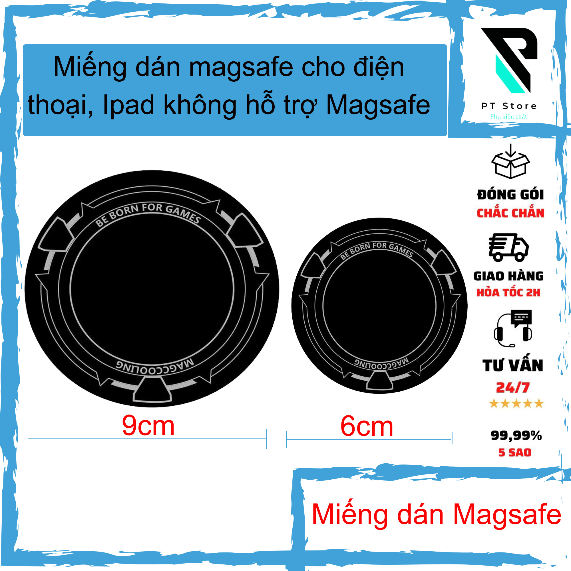 Miếng dán Magsafe cho điện thoại và Ipad không hỗ trợ Magsafe - Có kích ...