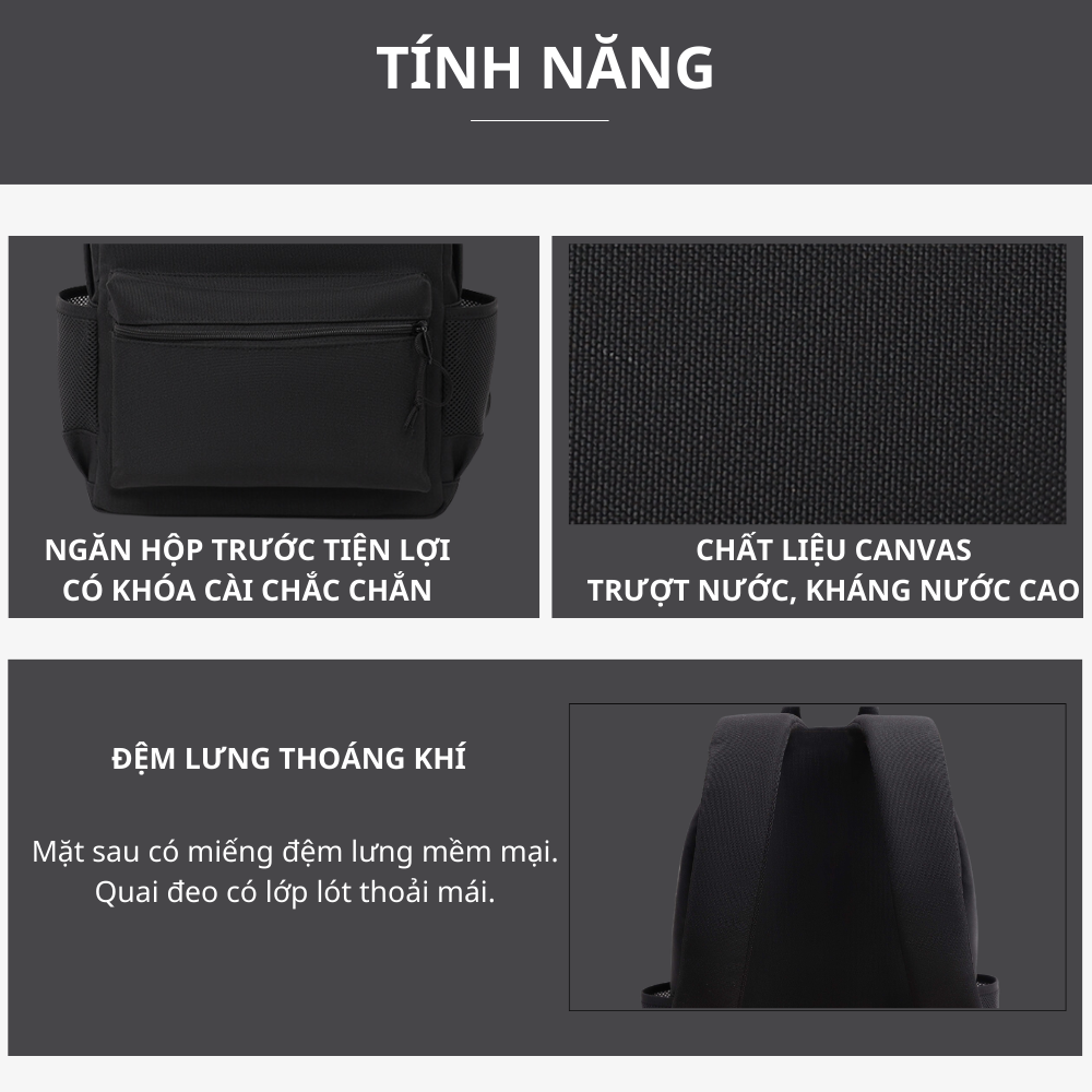 Mô tả Balo laptop thời trang LAZA 438 - chất liệu polyester chống thấm chứa được laptop 15.6in - 4