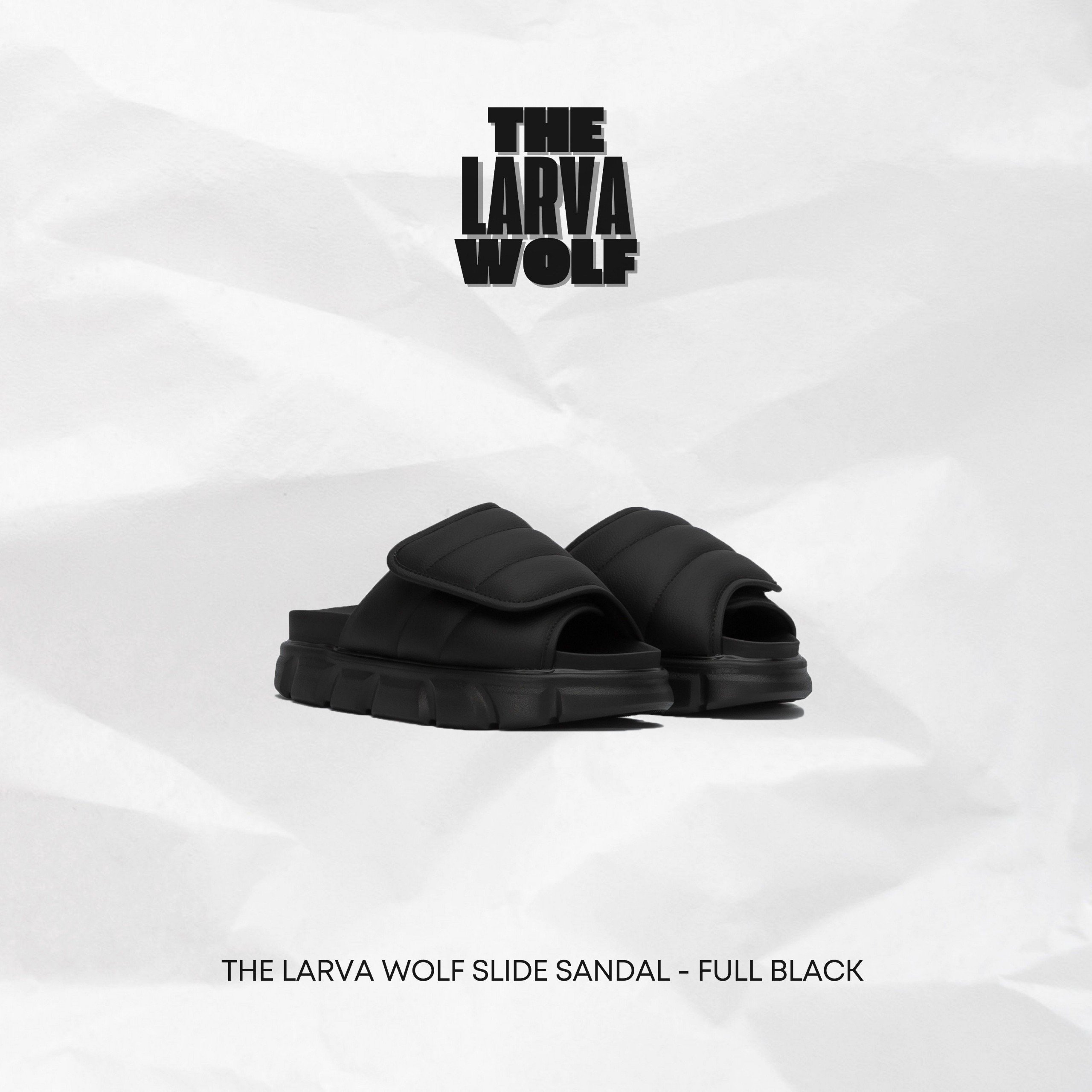 Mô tả Dép Nam Nữ Tăng Chiều Cao THE LARVA WOLF SLIDE SANDAL - FULL BLACK - 1