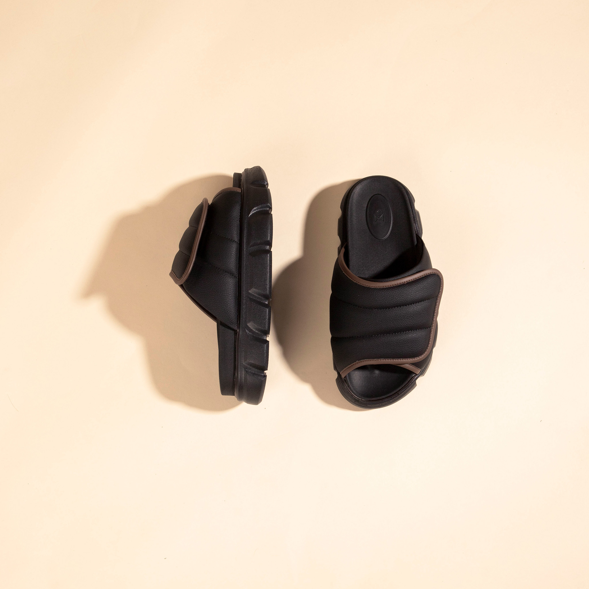 Mô tả Dép Nam Nữ Tăng Chiều Cao THE LARVA WOLF SLIDE SANDAL - BLACK & BROWN - 4