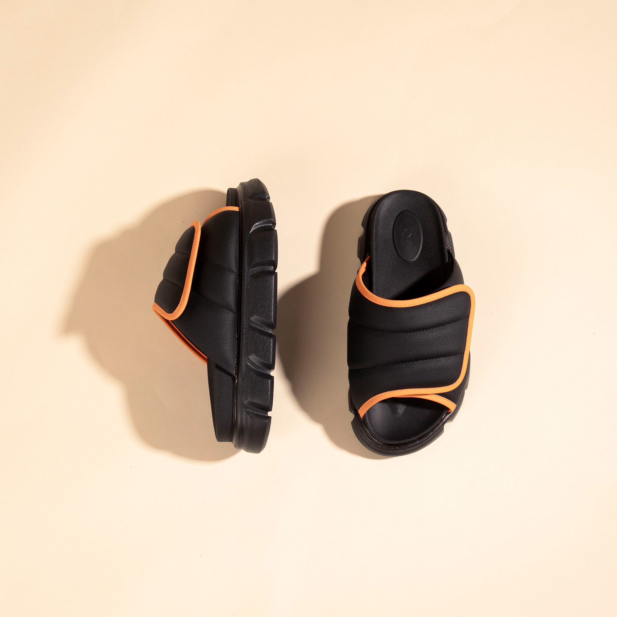 Mô tả Dép Nam Nữ Tăng Chiều Cao THE LARVA WOLF SLIDE SANDAL - BLACK & ORANGE - 4