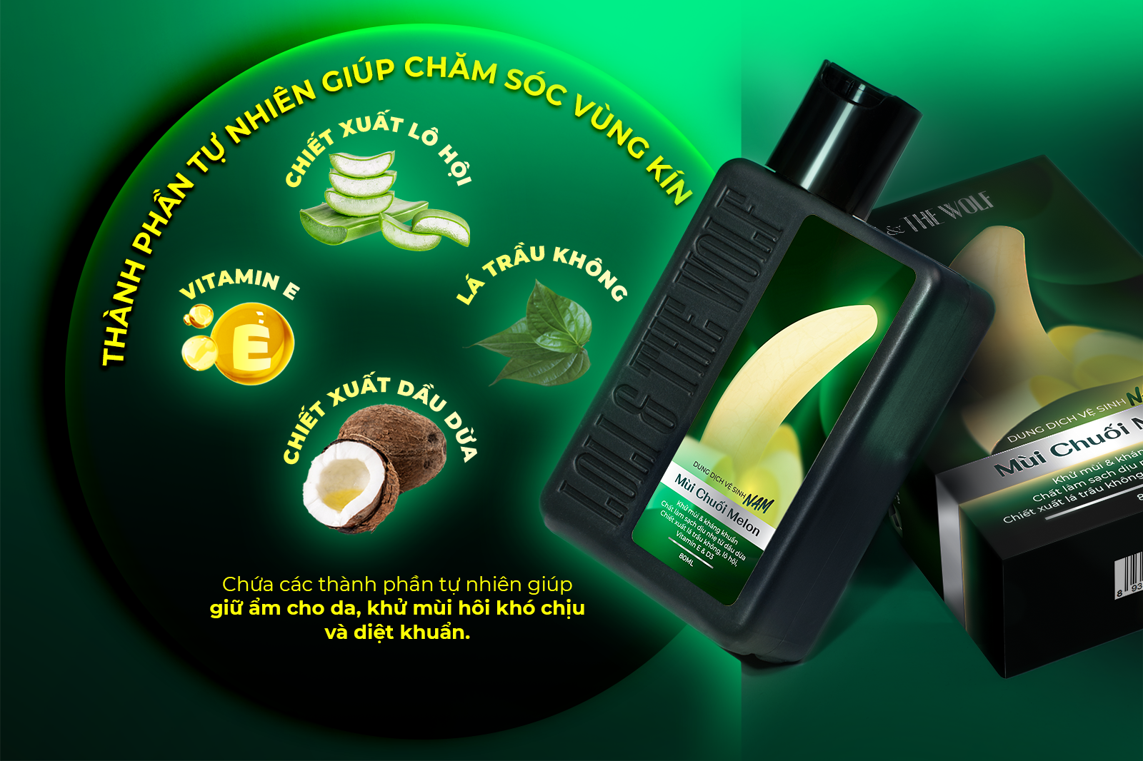 Mô tả Dung Dịch Vệ Sinh Nam Giới Loli & The Wolf On Hương Chuối Melon Tươi Mát Cuốn Hút Chai 80ml - 3
