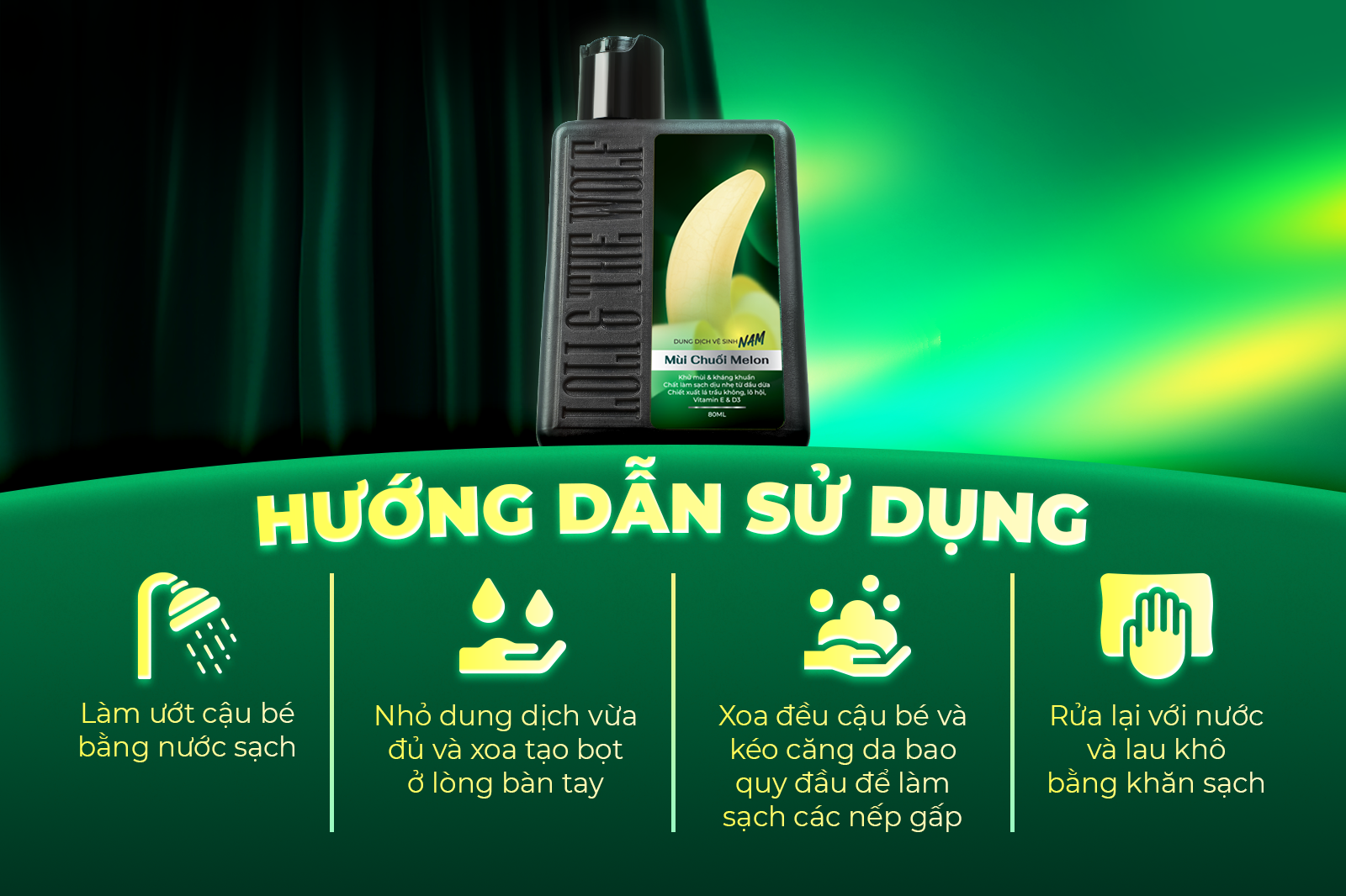 Mô tả Dung Dịch Vệ Sinh Nam Giới Loli & The Wolf On Hương Chuối Melon Tươi Mát Cuốn Hút Chai 80ml - 7