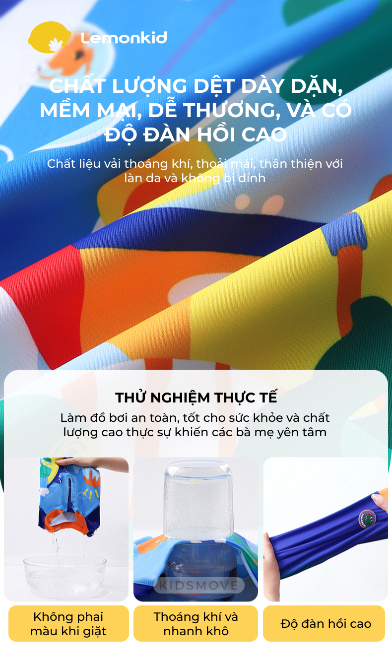 Mô tả Đồ bơi trẻ em Hàn Quốc Lemonkid vải co giãn chống tia UV, kháng clorua, khô siêu nhanh - 6
