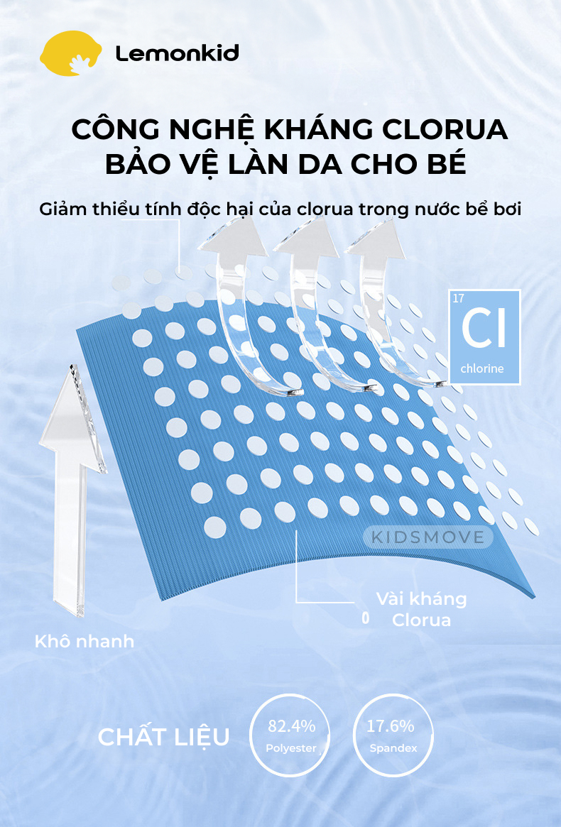 Mô tả Đồ bơi trẻ em Hàn Quốc Lemonkid vải co giãn chống tia UV, kháng clorua, khô siêu nhanh - 5