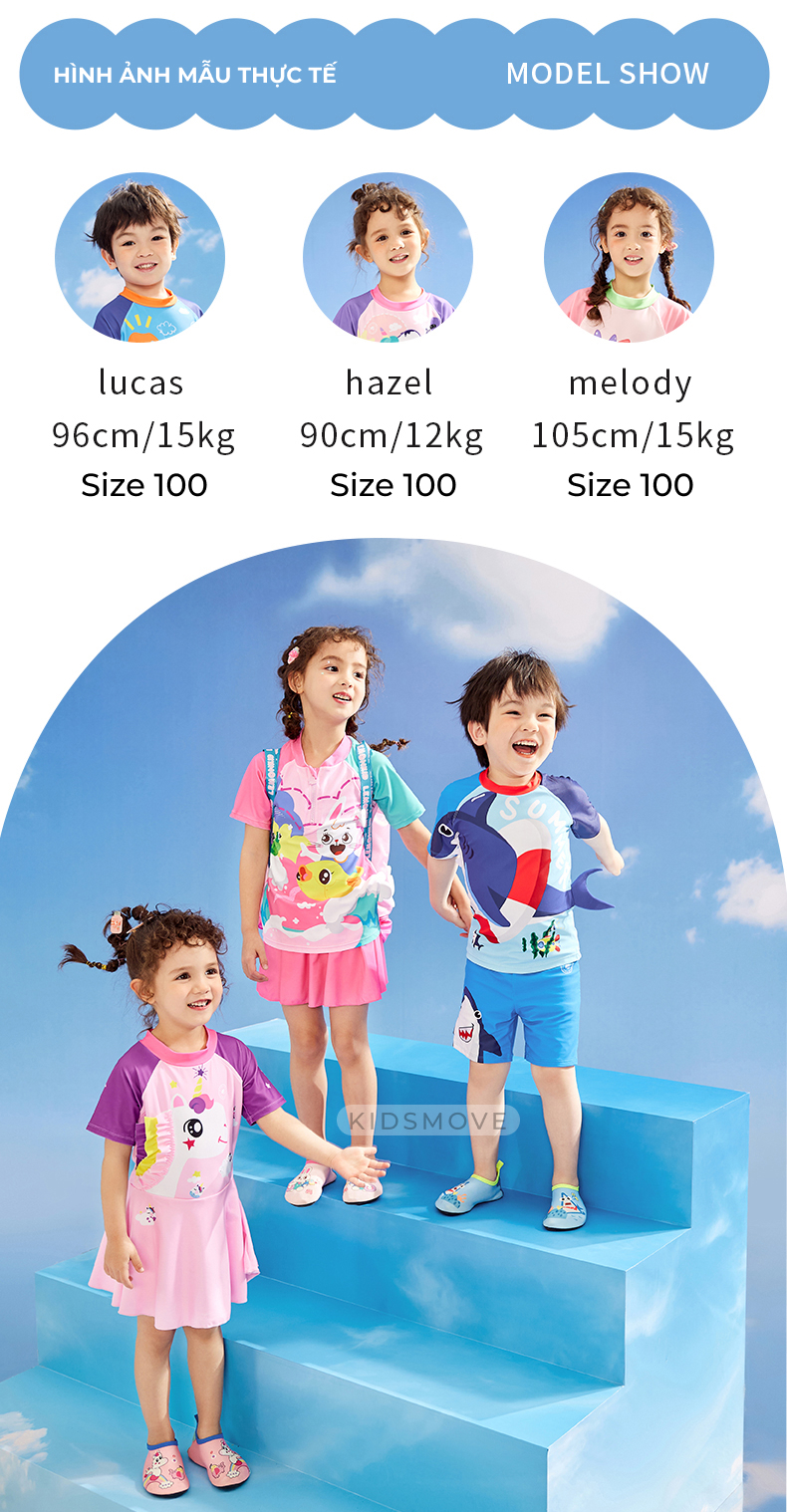 Mô tả Đồ bơi trẻ em Hàn Quốc Lemonkid vải co giãn chống tia UV, kháng clorua, khô siêu nhanh - 7
