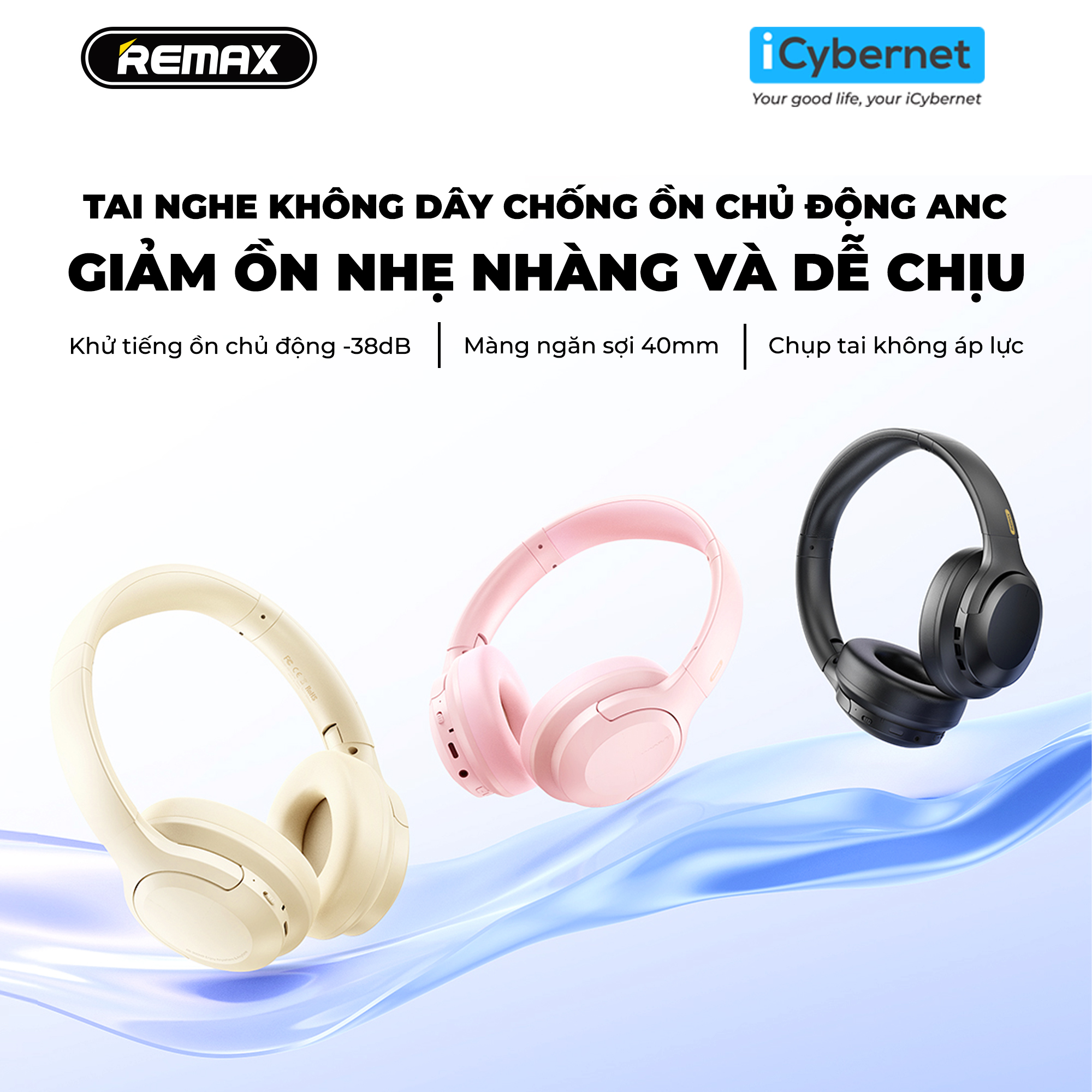 Tai nghe chụp tai không dây chống ồn chủ động ANC Remax RB-900HB - Hàng ...