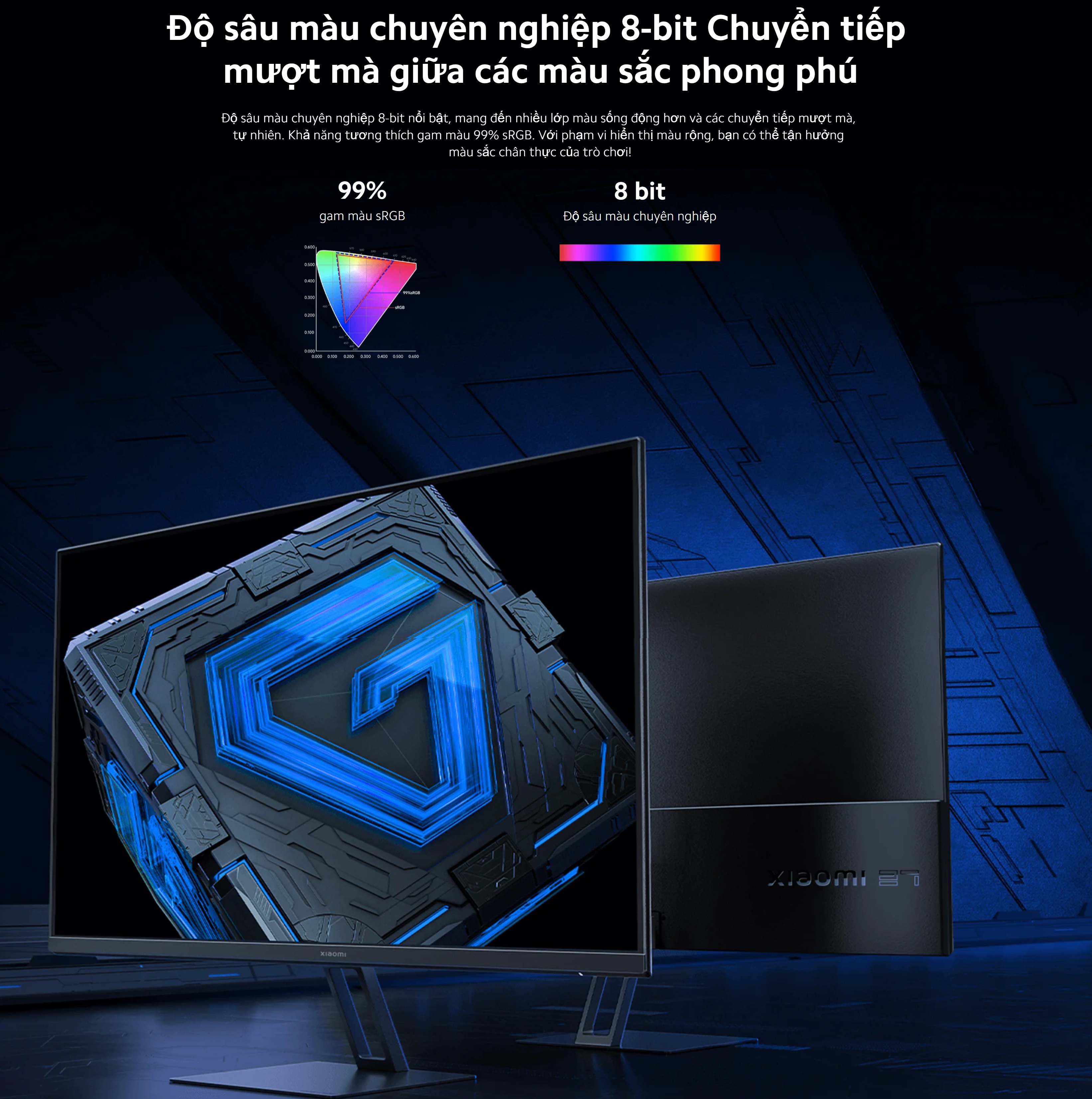 Mô tả Màn hình máy tính Xiaomi Gaming Monitor G27i EU 27inch - Tần Số Quét 165Hz - Tấm Nền IPS-Chính Hãng - 5
