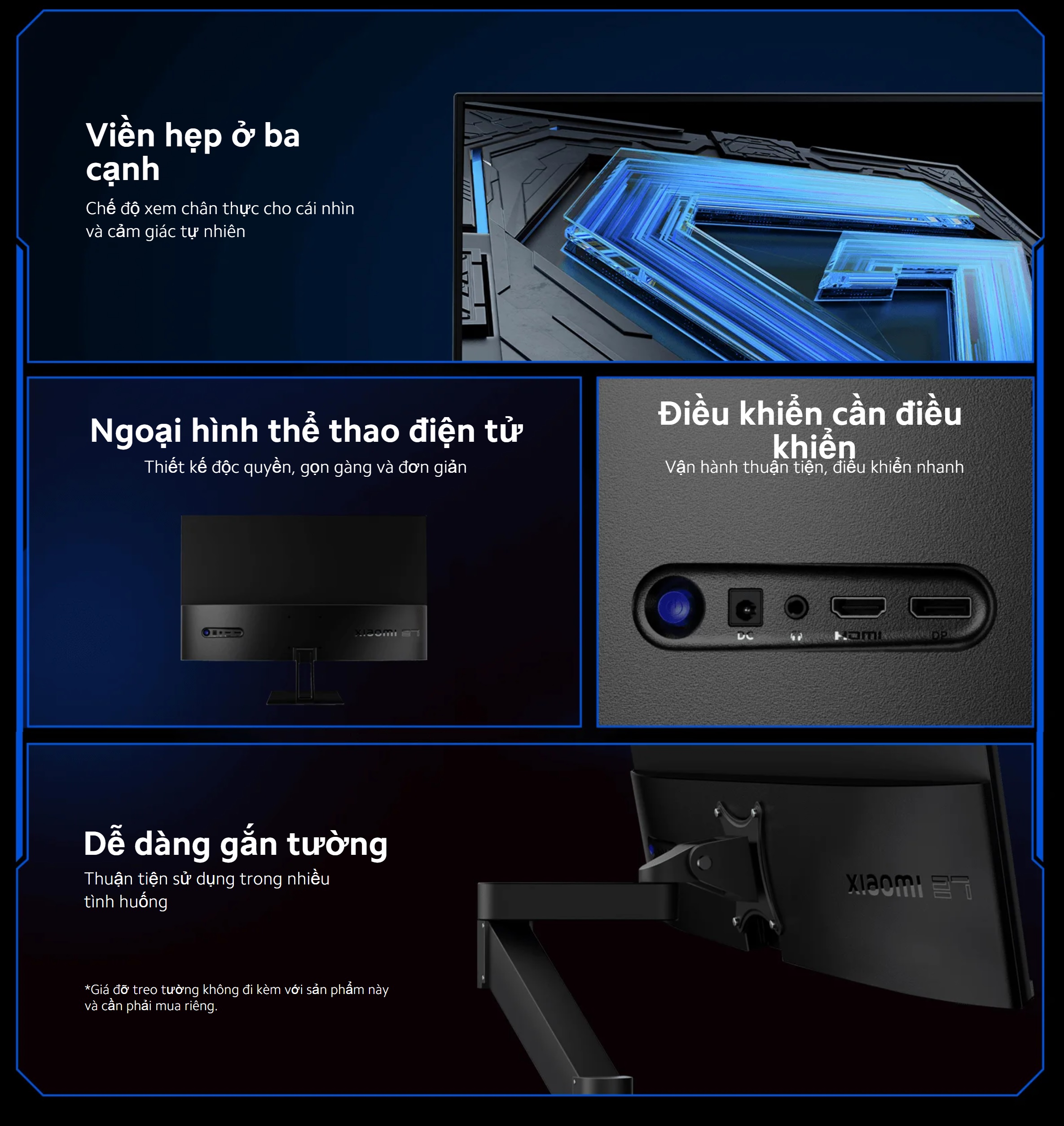 Mô tả Màn hình máy tính Xiaomi Gaming Monitor G27i EU 27inch - Tần Số Quét 165Hz - Tấm Nền IPS-Chính Hãng - 8
