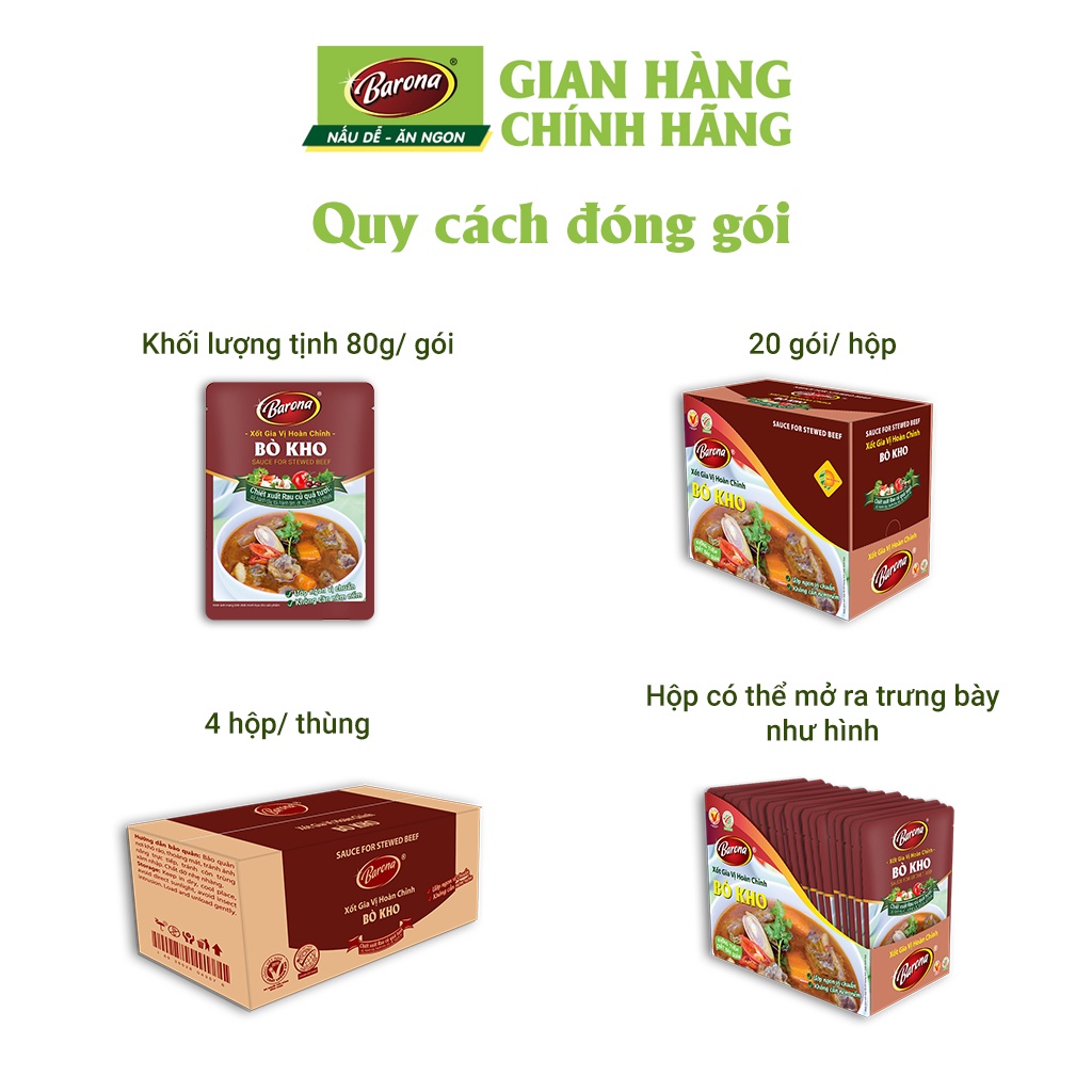 Mô tả Gia Vị Barona 80g ướp ngon chuẩn vị không cần nêm nếm [Khi mua 20 gói bất kì tặng 1 gói Bún Sườn 110g,HSD:12/2025] - 2