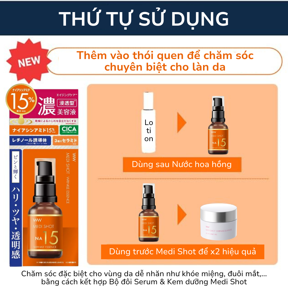 Mô tả Serum Niacinamide 15% Trắng Da Se Khít Lỗ Chân Lông Medi Shot NA15 MEISHOKU 30ml - 2