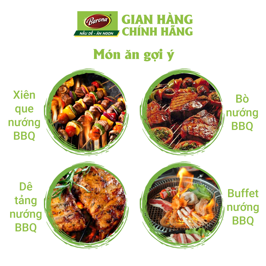 Mô tả Gia Vị Nướng BBQ Barona 80g ướp ngon chuẩn vị không cần nêm nếm - 5