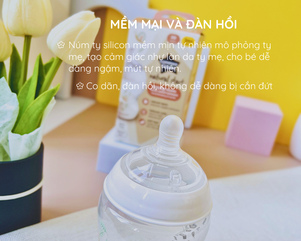 Mô tả Bình Sữa PP Ty Siêu Mềm Tự Nhiên Tommee Tippee Natural Start 260ml, Núm Ty Của Bình 3-6 Tháng - Hoạ Tiết - 3