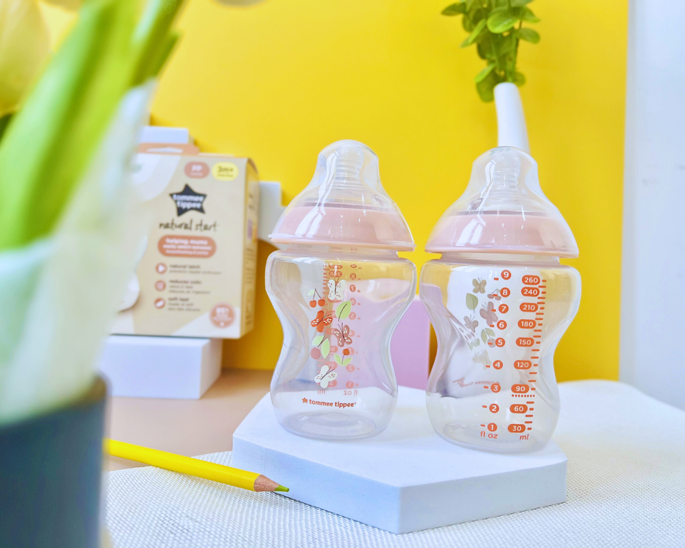 Mô tả Bình Sữa PP Ty Siêu Mềm Tự Nhiên Tommee Tippee Natural Start 260ml, Núm Ty Của Bình 3-6 Tháng, Hồng (Bình Đôi, Tách Lẻ) - 5