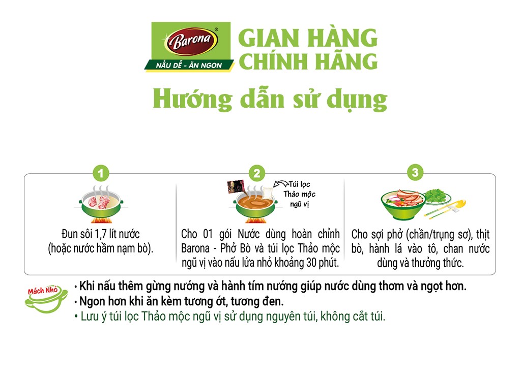 Mô tả Combo 2 Gói Nước dùng Phở Bò Barona 150g [Tặng 1 hũ Sate Tôm Siêu Ngon 100g] - 4