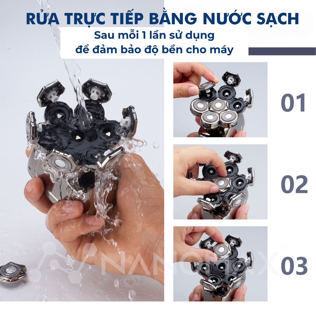 Máy cạo râu Nanomax JK 1360 chống nước IPX6