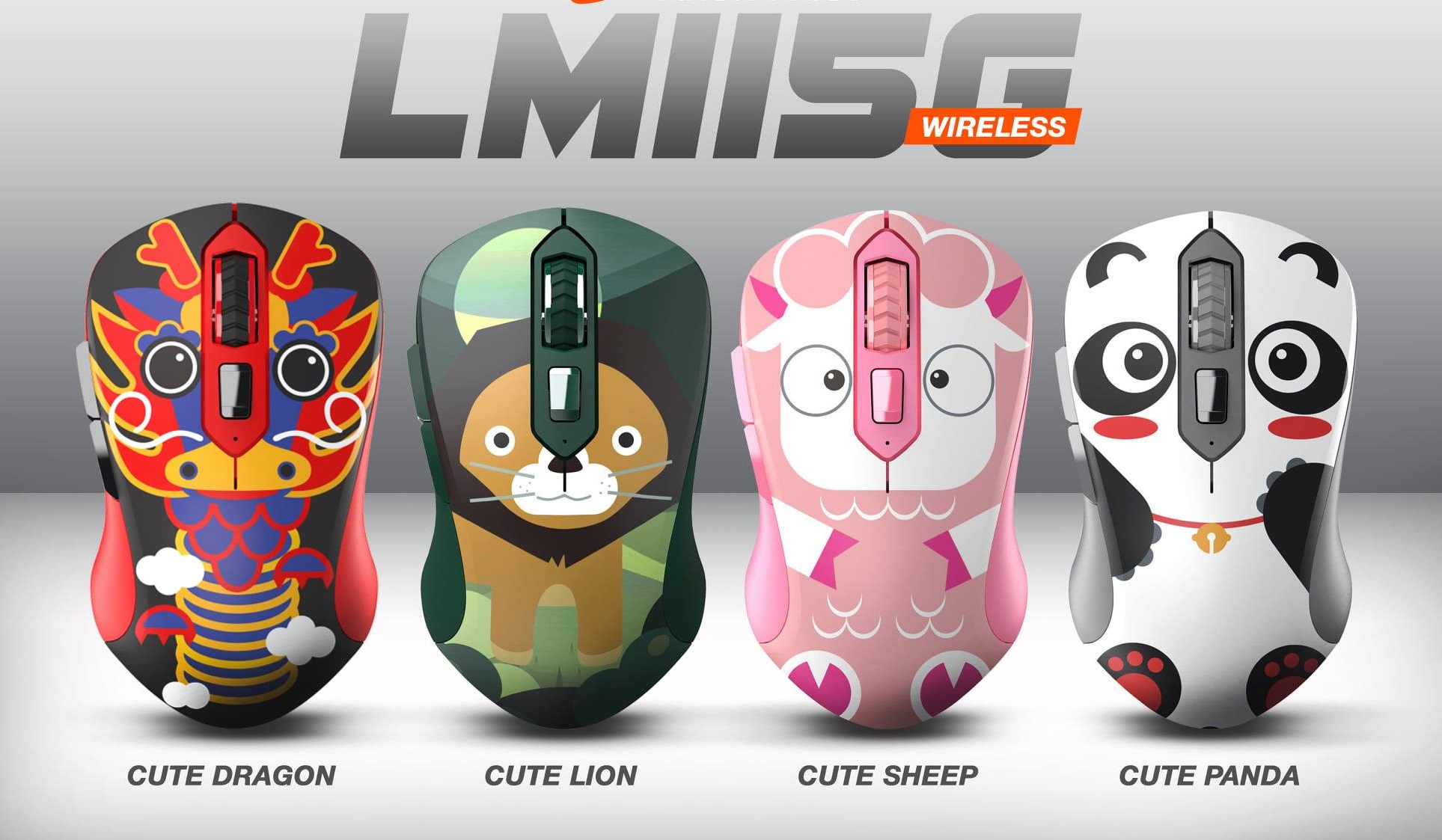Mô tả Chuột Không Dây DAREU LM115G Multi-color ( Hình Thú Lion / Dragon / Panda / Sheep ) - 1