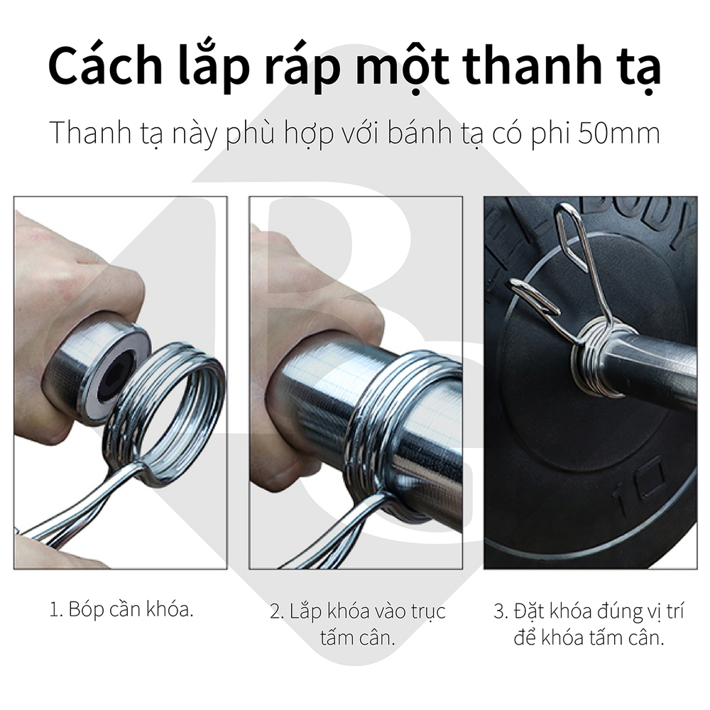 Mô tả BG - Dài 1.5m,phù hợp với bánh tạ phi 25-50mm Thanh đòn , tạ đòn thép đặc mạ crom chất lượng cao - 7