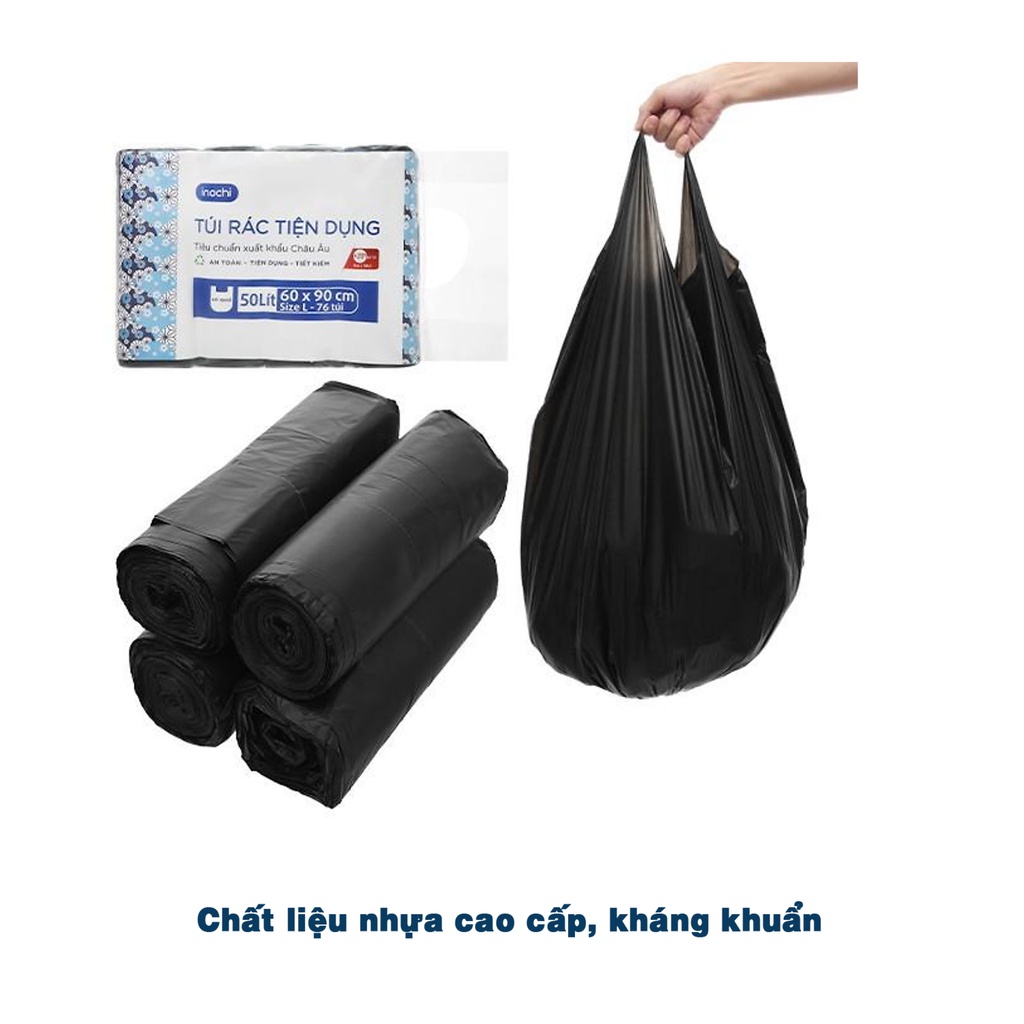 Mô tả Lô 4 cuộn 140 túi rác tự hủy inochi, thiết kế quai xách tiện lợi, tự hủy sinh học không mùi hôi. Túi rác ngăn mùi hôi - 4