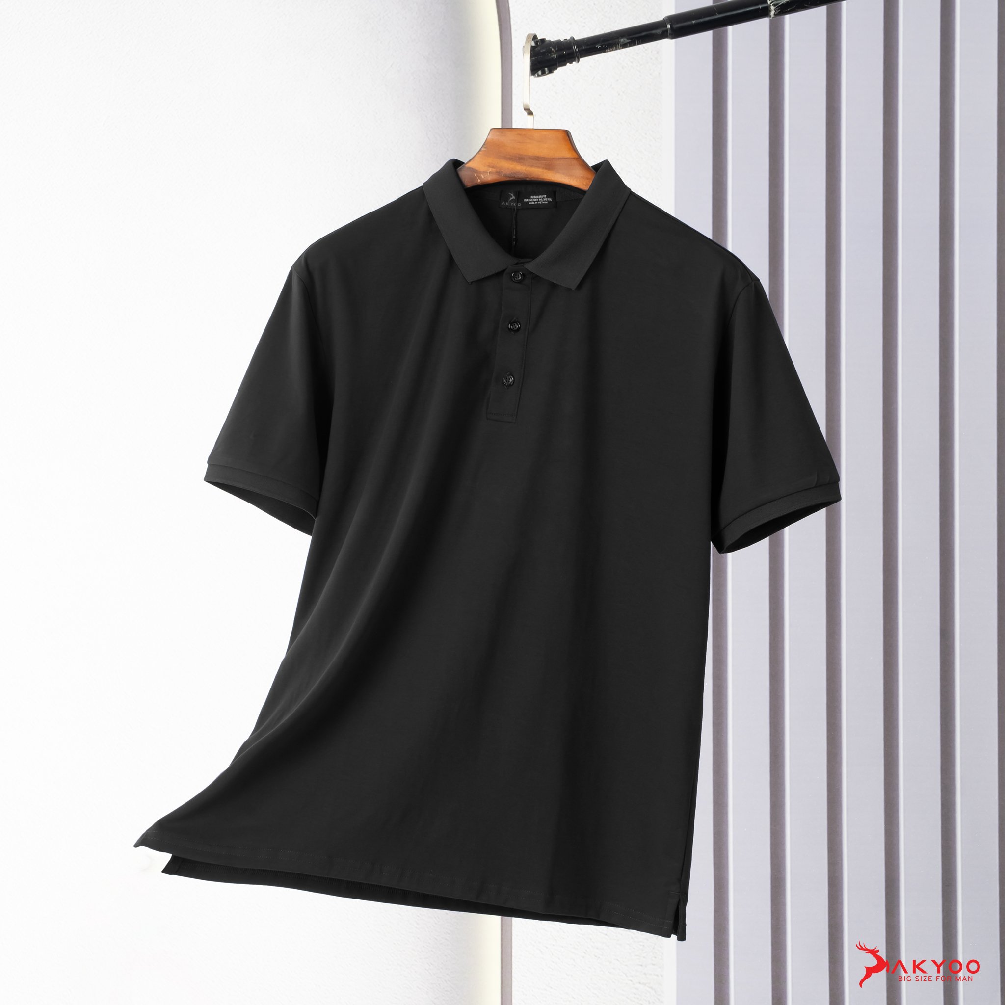 Mô tả Áo Polo Nam Bigsize 80-140KG AKYOO Cao Cấp Cotton Co Giãn, Thâm Hút Mồ Hôi, Áo Polo Bigsize- PL DEN SP-PL THAN SP - 3