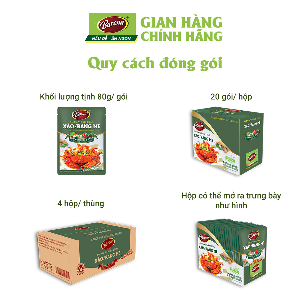 Mô tả Gia Vị Xào/ Rang Me Barona 80g ướp ngon chuẩn vị không cần nêm nếm - 2