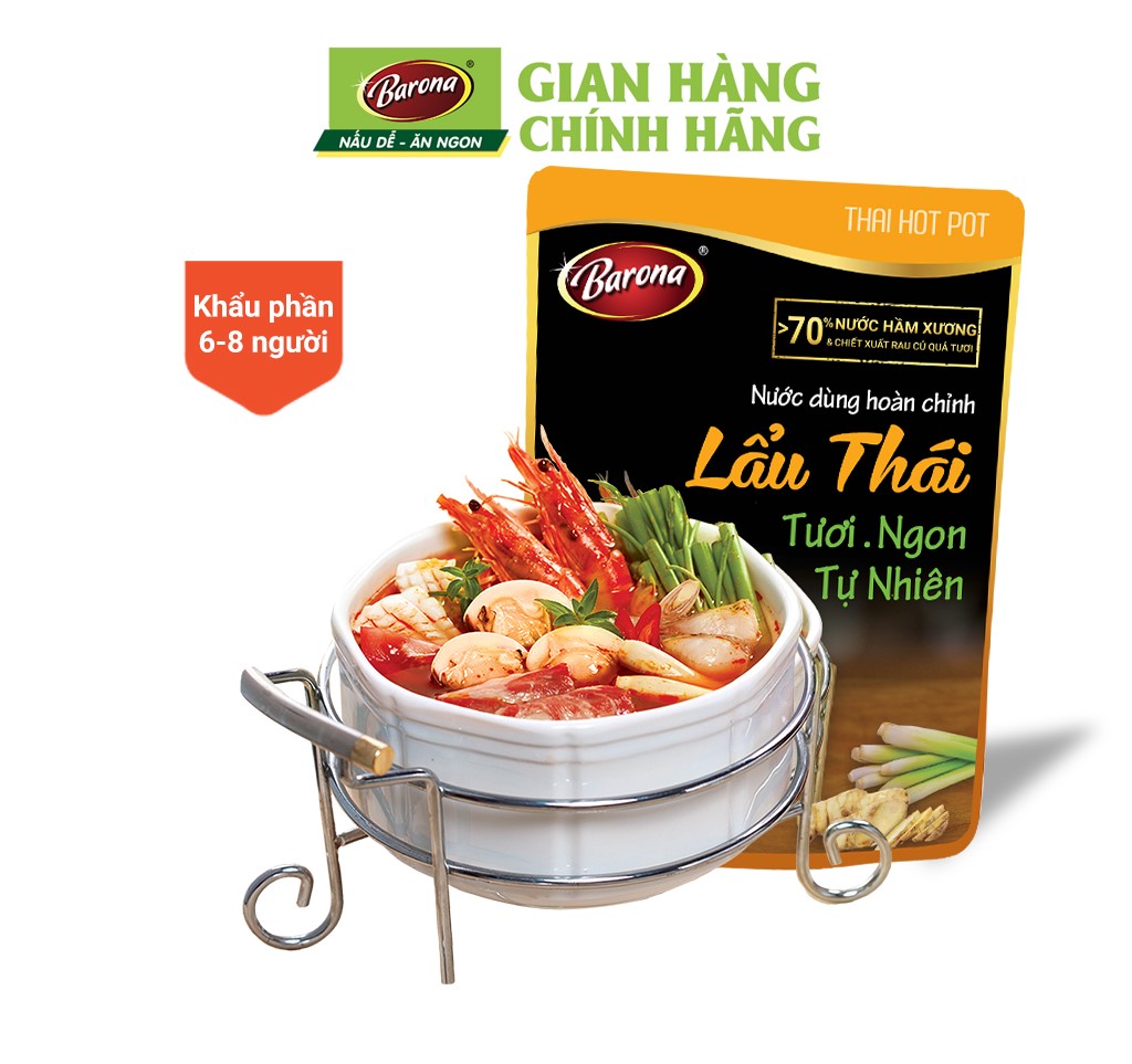 Mô tả Combo 2 gói Nước Dùng Lẩu Thái Barona 180g [Tặng 1 chai Nước Mắm Cao Cấp Vị Xưa 40 độ đạm 50ml] - 2