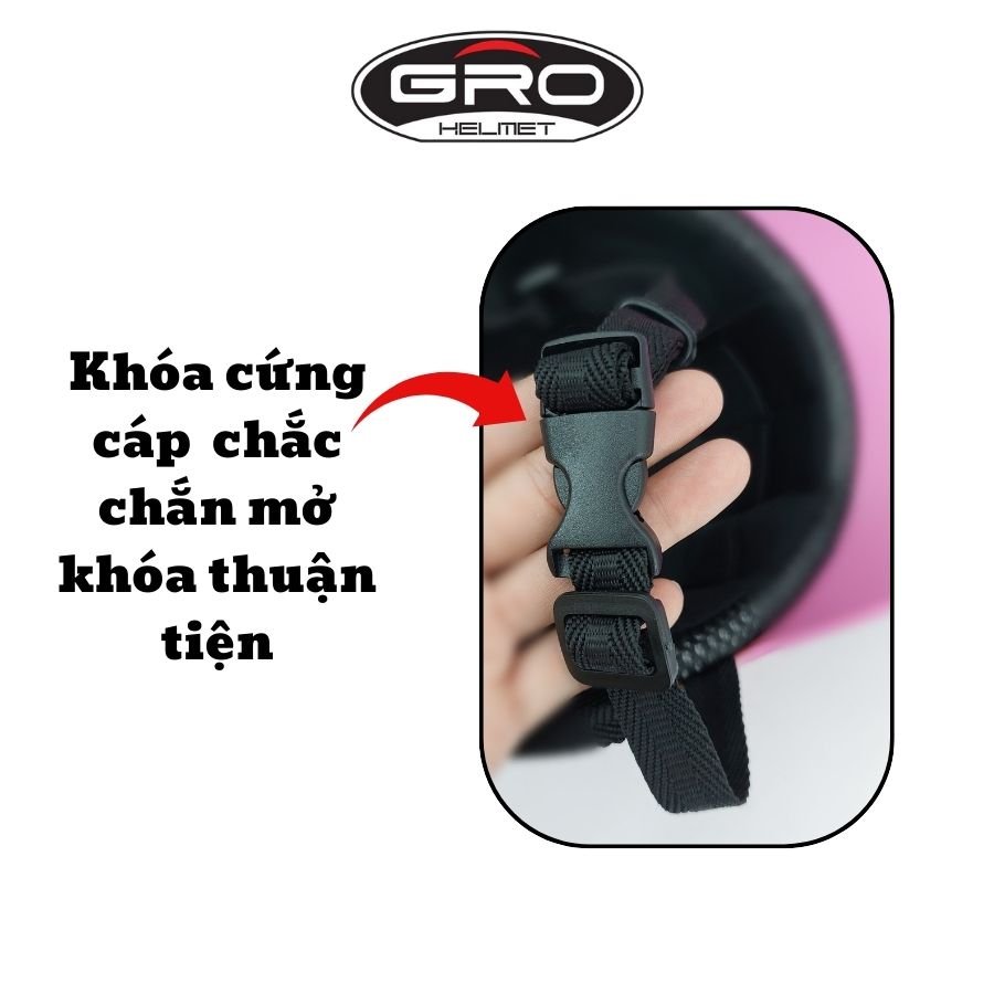 Mô tả Mũ bảo hiểm lưỡi trai GRO t68 thời trang cao cấp,Nón bảo hiểm kết chắn nắng cho cả nam nữ hàng chính hãng có tem - 2
