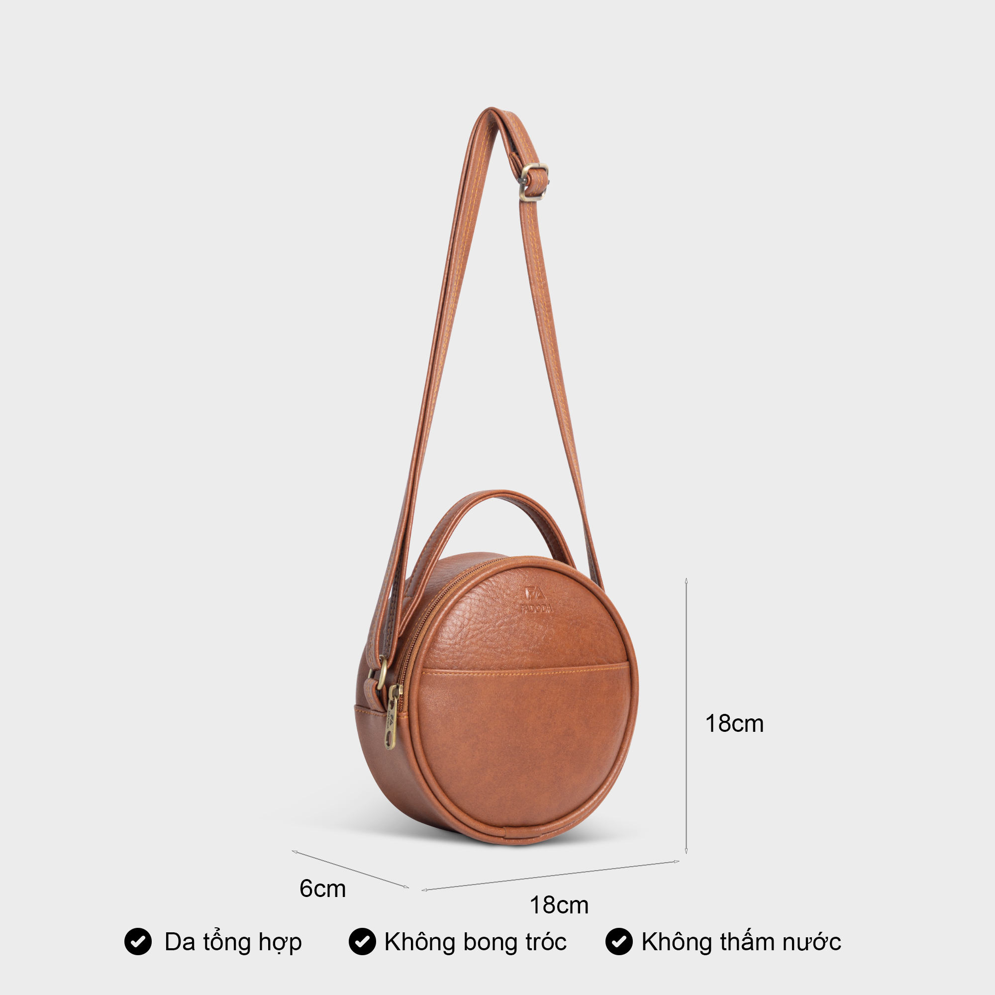 Mô tả Túi đeo chéo da nữ tròn mini FADODA FN30 - 2