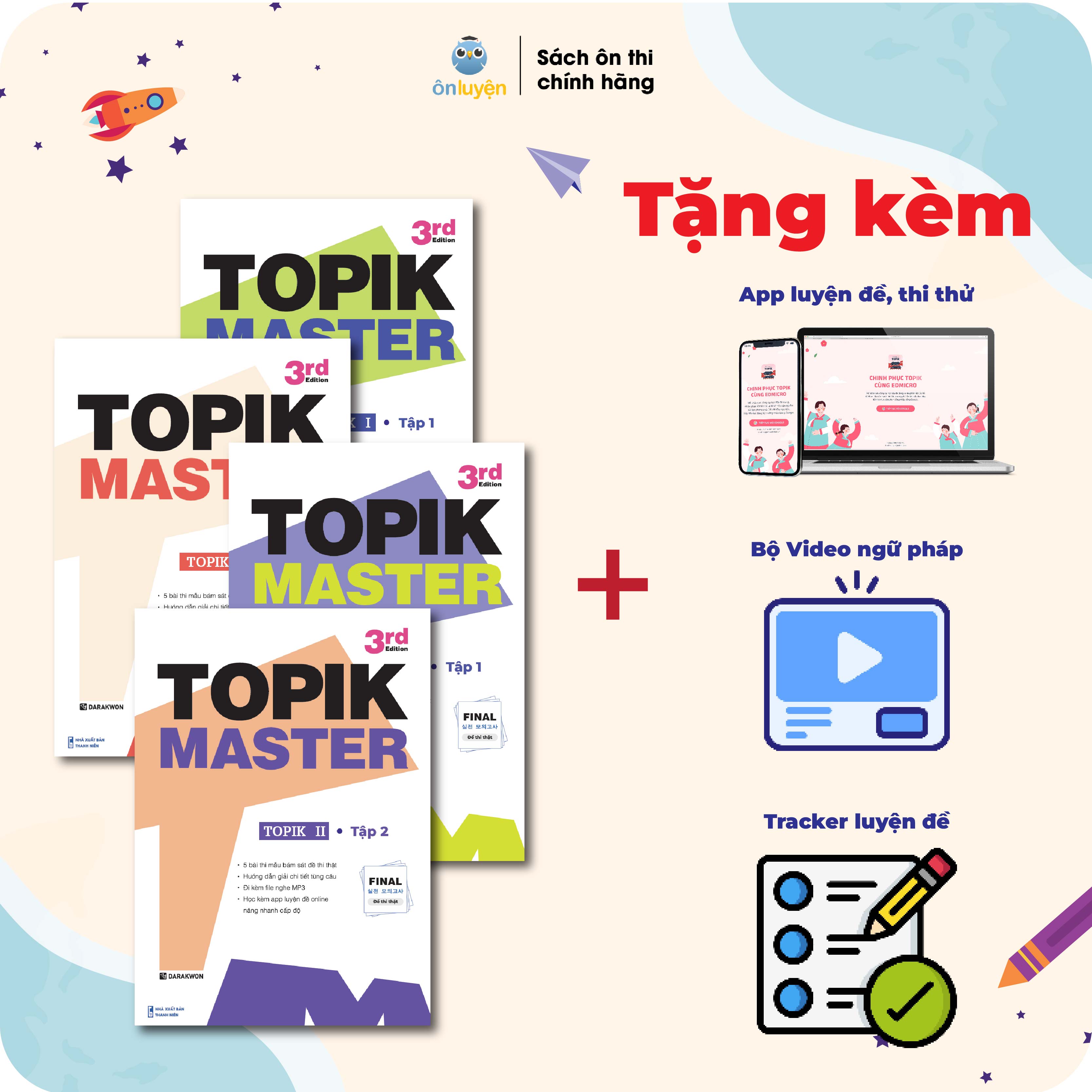 Mô tả Sách TOPIK MASTER - Luyện đề TOPIK I + TOPIK II với Đề thi mẫu chuẩn cấu trúc, có chấm chữa chi tiết - 1