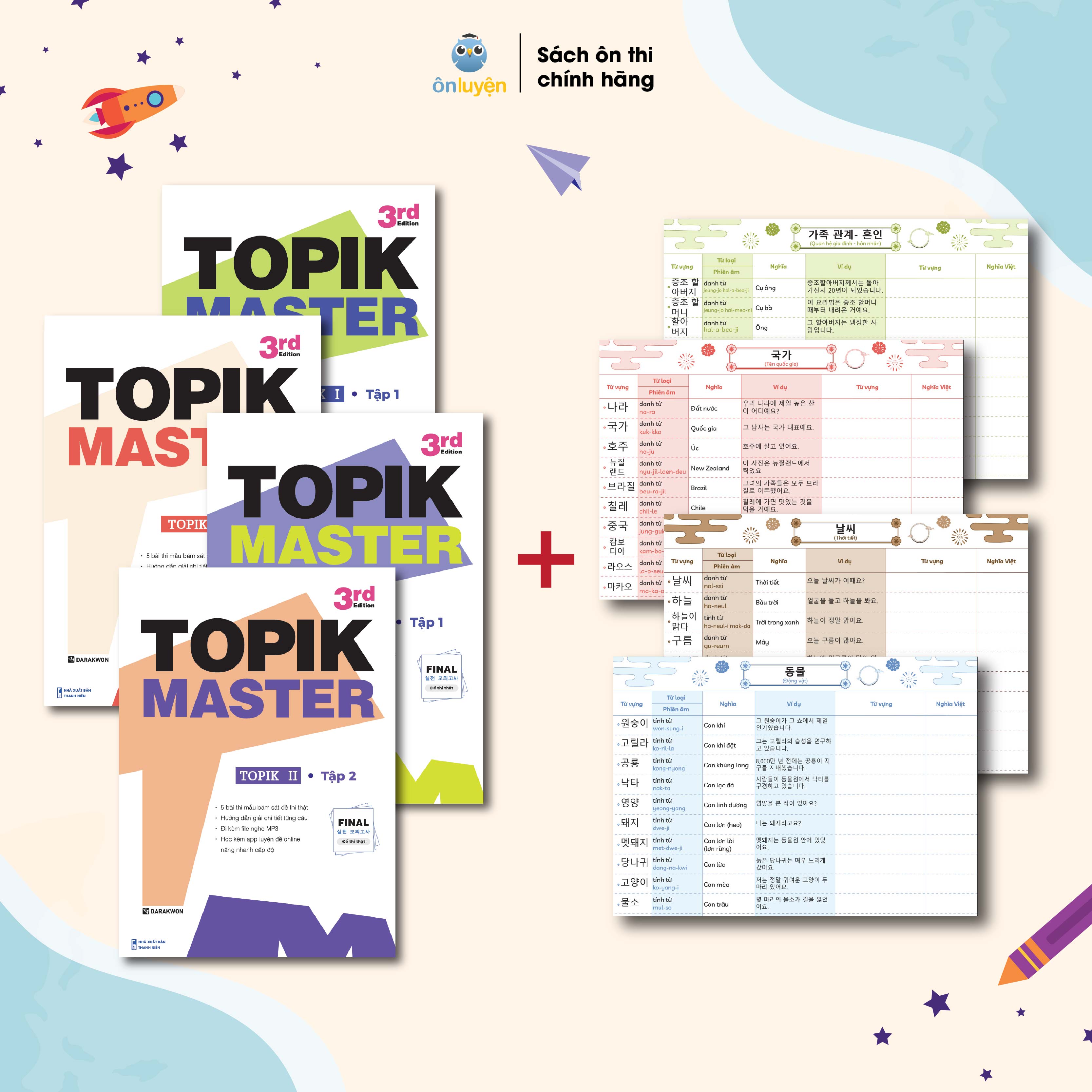 Mô tả Sách TOPIK MASTER - Luyện đề TOPIK I + TOPIK II với Đề thi mẫu chuẩn cấu trúc, có chấm chữa chi tiết - 2
