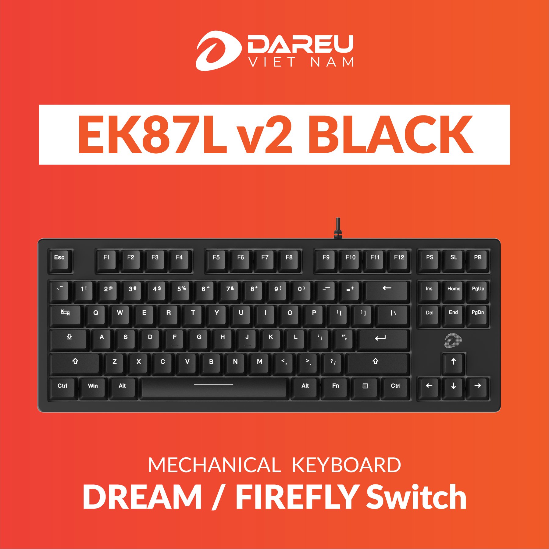 Mô tả Bàn phím cơ Gaming DAREU EK87 / EK87L - Black ( Blue/ Brown/ Red switch) - 1