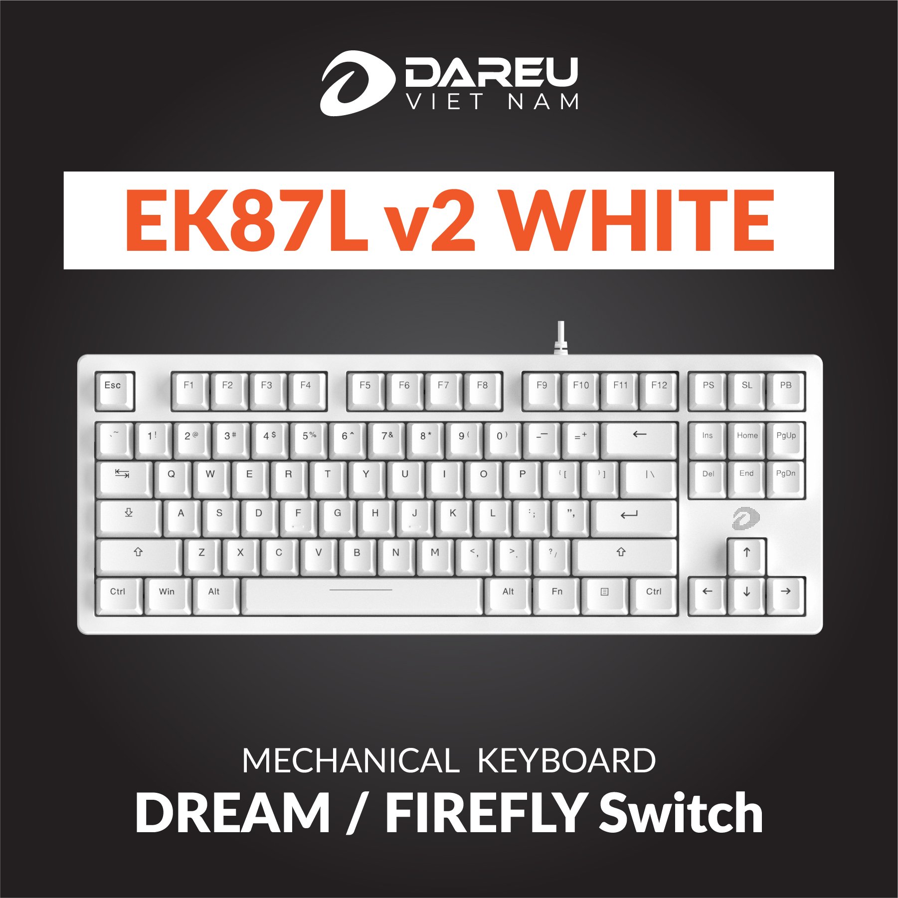 Mô tả Bàn phím cơ Gaming DAREU EK87 / EK87L - Black ( Blue/ Brown/ Red switch) - 2