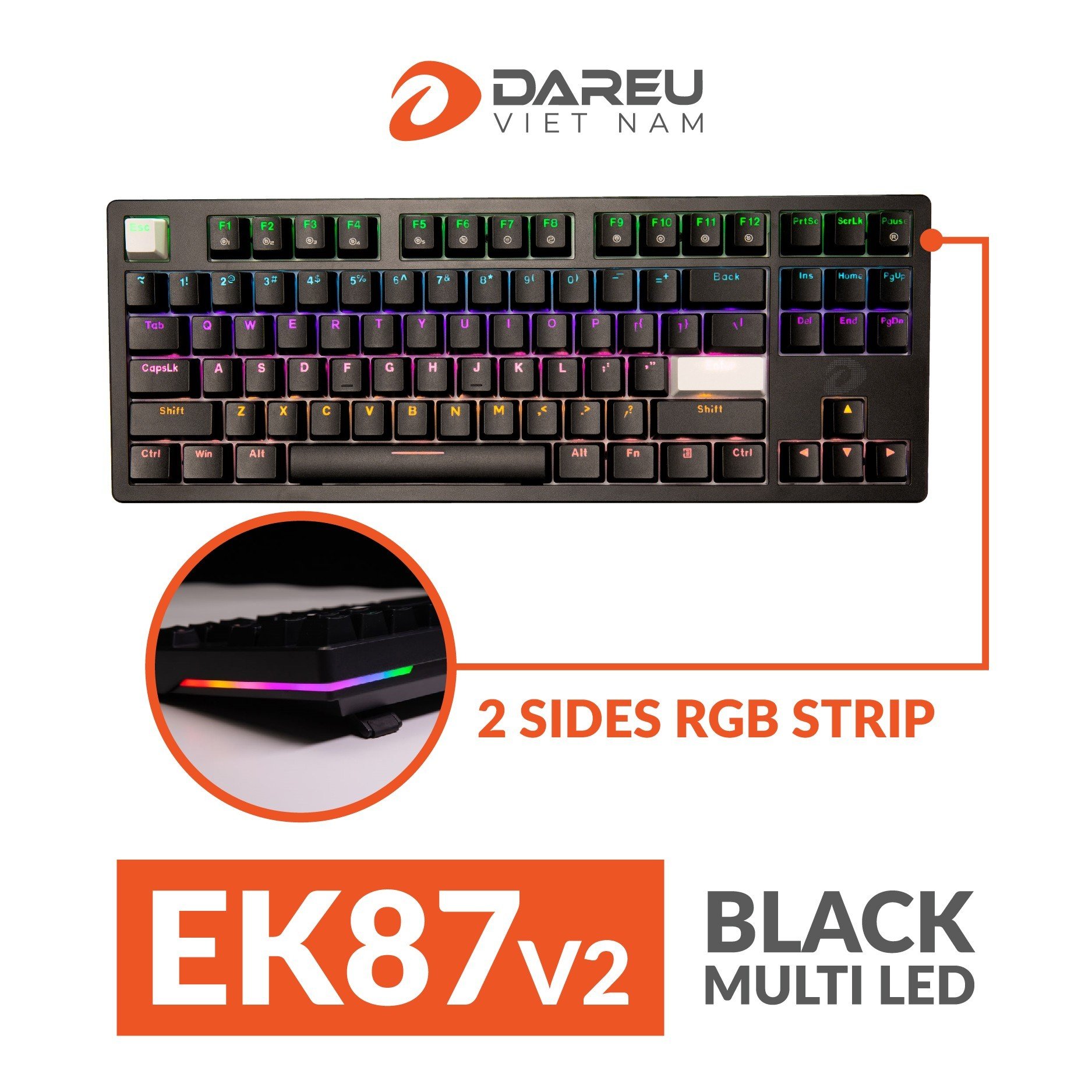 Mô tả Bàn phím cơ Gaming DAREU EK87 / EK87L - Black ( Blue/ Brown/ Red switch) - 3