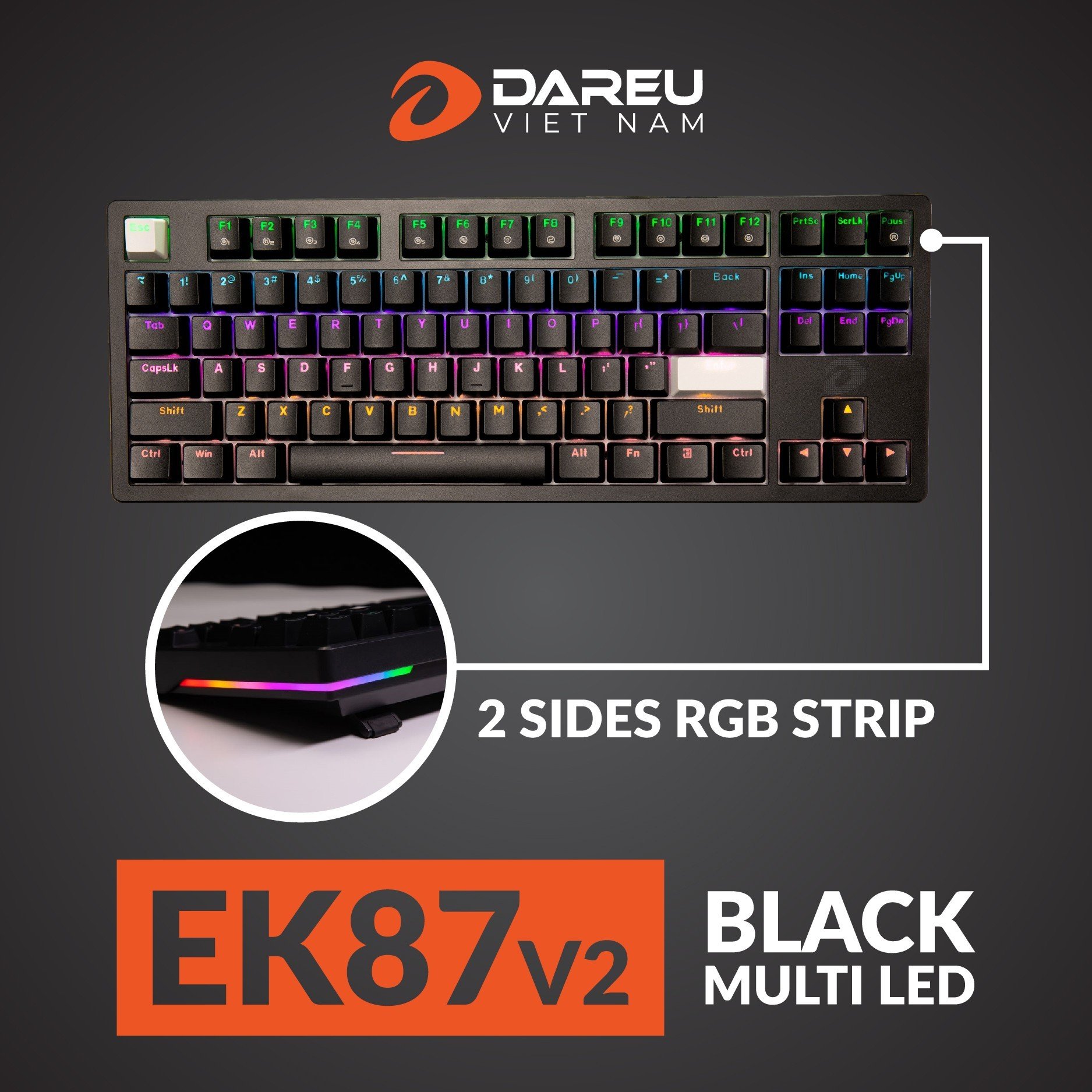 Mô tả Bàn phím cơ Gaming DAREU EK87 / EK87L - Black ( Blue/ Brown/ Red switch) - 4