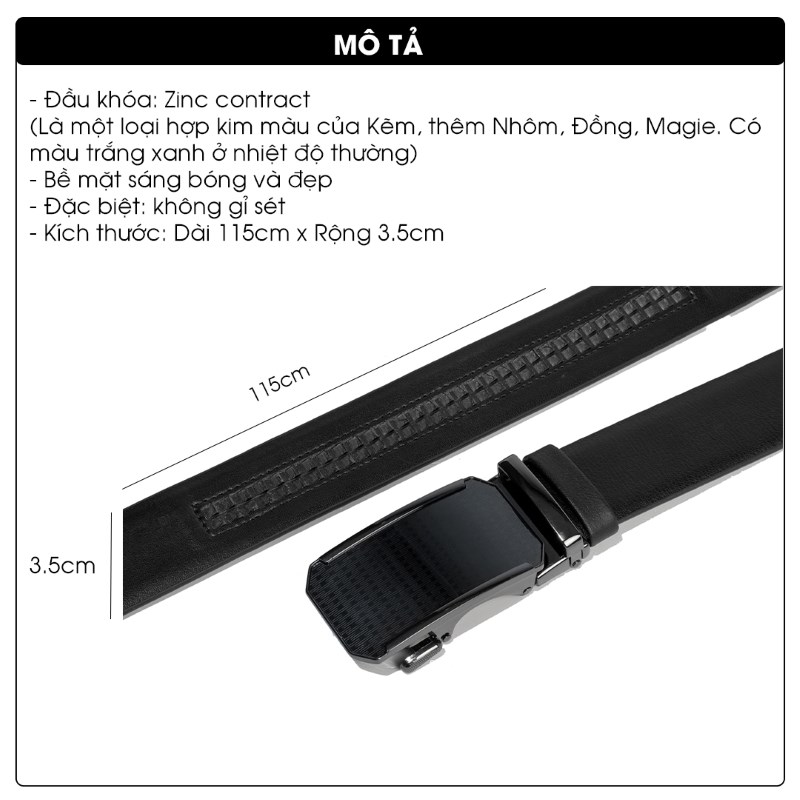 Mô tả Thắt Lưng Dây Nịt Nam Da Bò Trơn Nhập Khẩu Cao Cấp Thương Hiệu Y2010 Bảo Hành 12 Tháng 52 21982 |YaMe| - 4