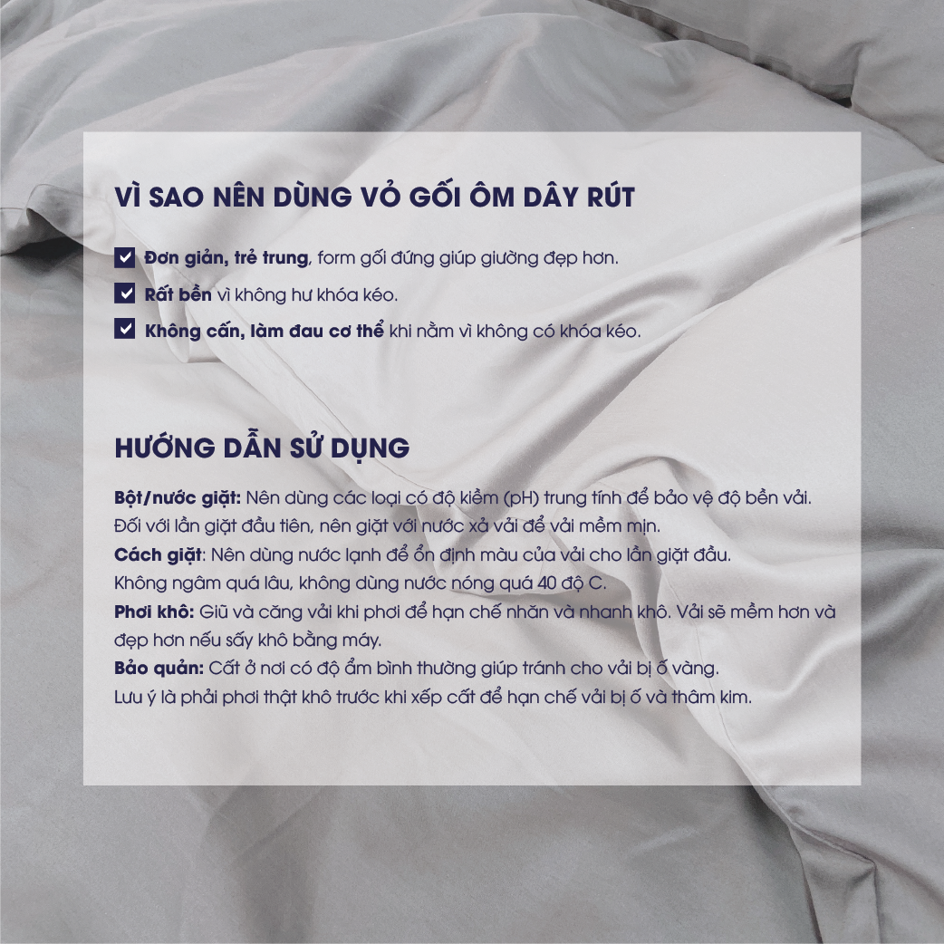 Mô tả Vỏ gối ôm Changmi Bedding 100% Cotton Sateen tự nhiên - 40 x 110 cm (1 chiếc) - 4