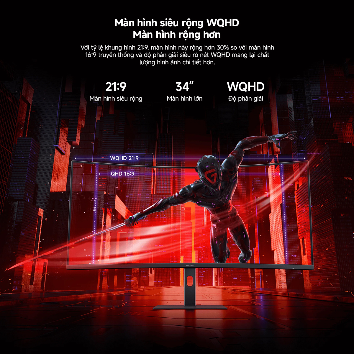 Mô tả Màn hình máy tính Xiaomi 2K Curved Gaming Monitor G34i 34inch-Tần Số Quét 180Hz - Bảo Hành 36 Tháng - 5