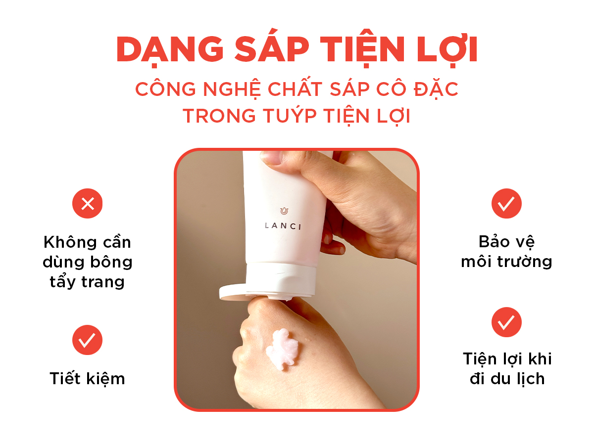 Mô tả Sáp tẩy trang LANCI làm sạch sâu giảm mụn đầu đen, da mịn mướt không khô căng 100g - 4